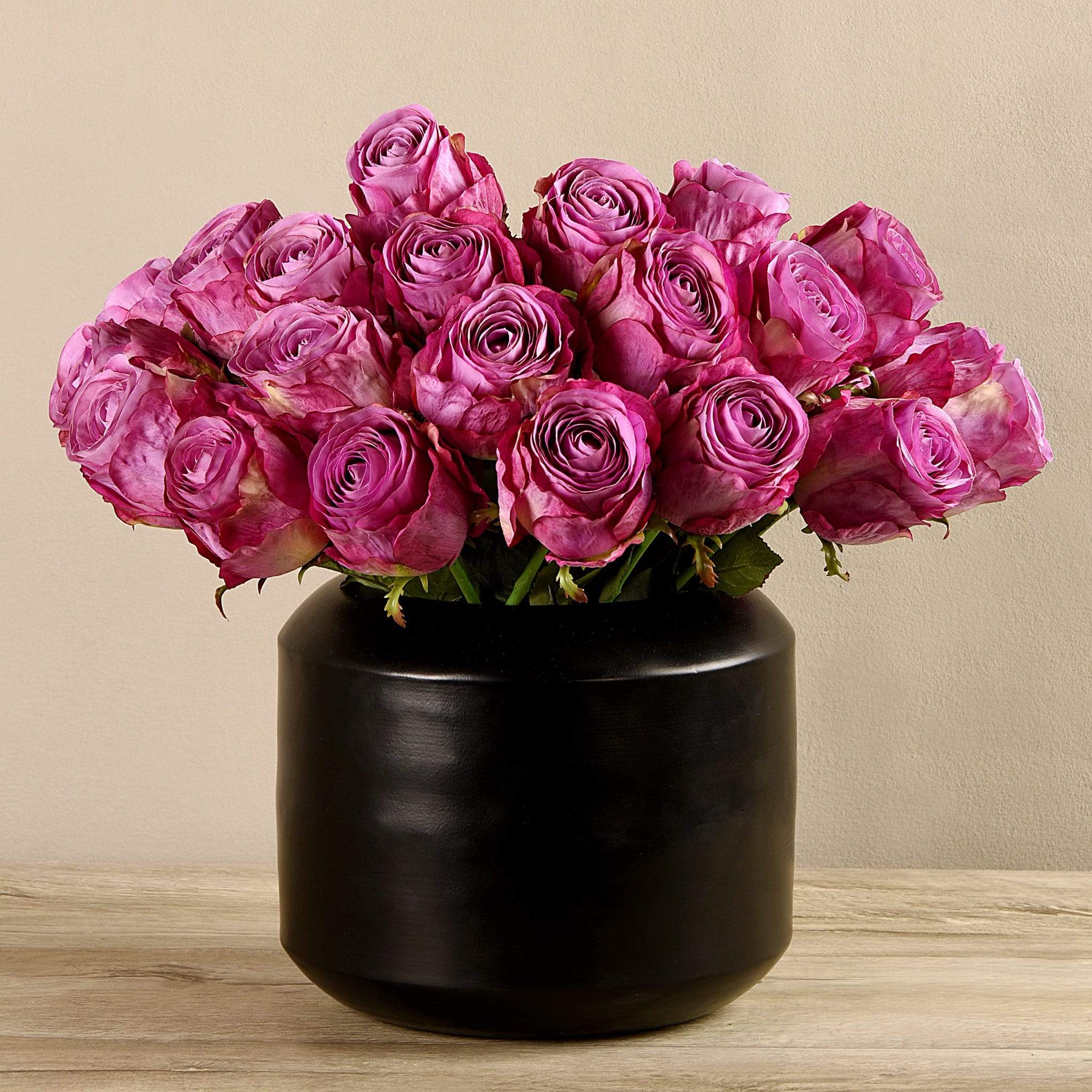 Artificial Rose Arrangement in Black Vase - Image 5