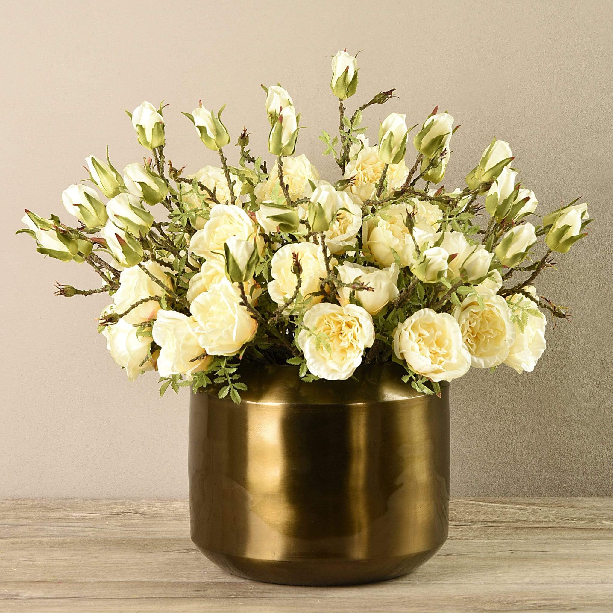 Artificial Rose Arrangement in Copper Vase - Image 4