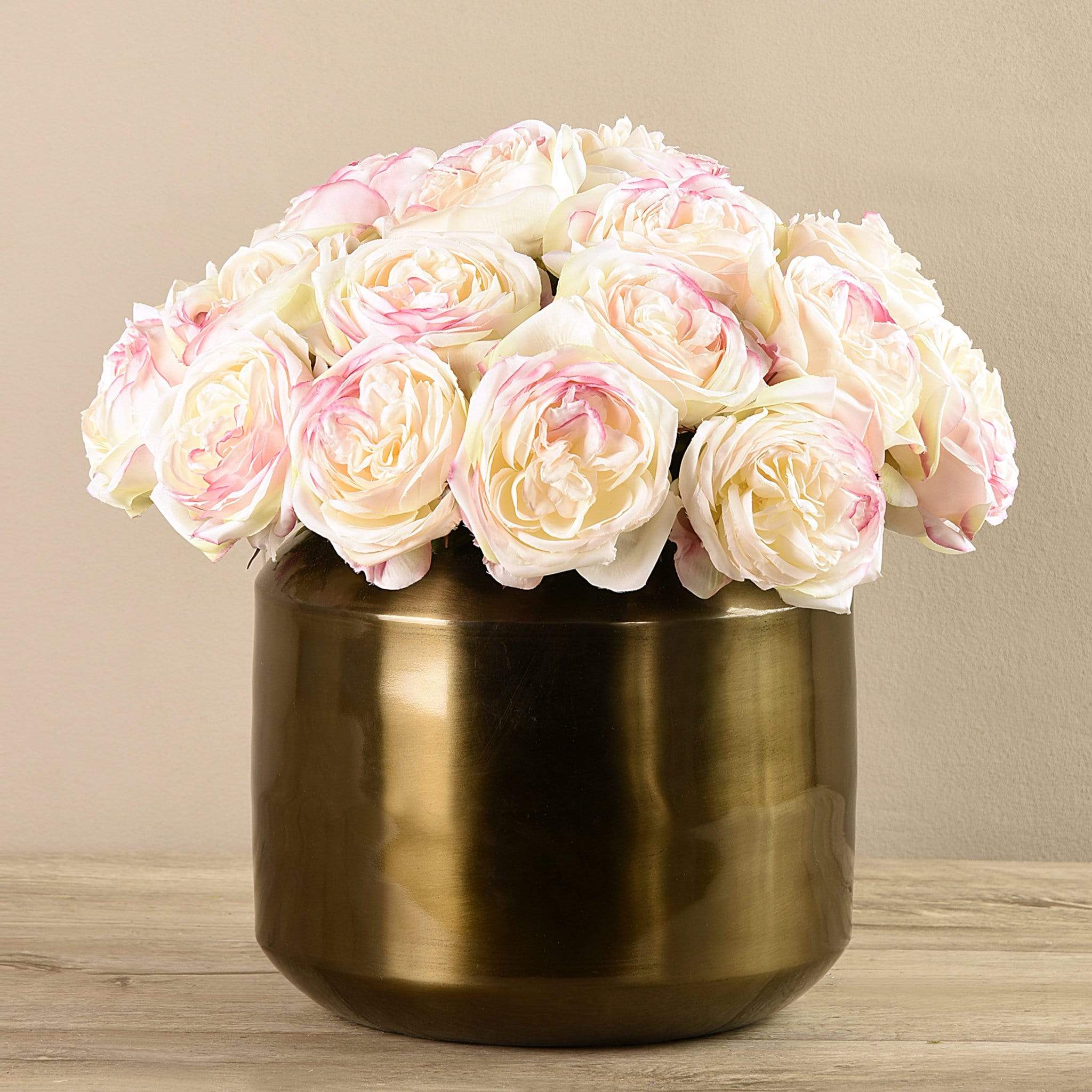 Artificial Rose Arrangement in Copper Vase