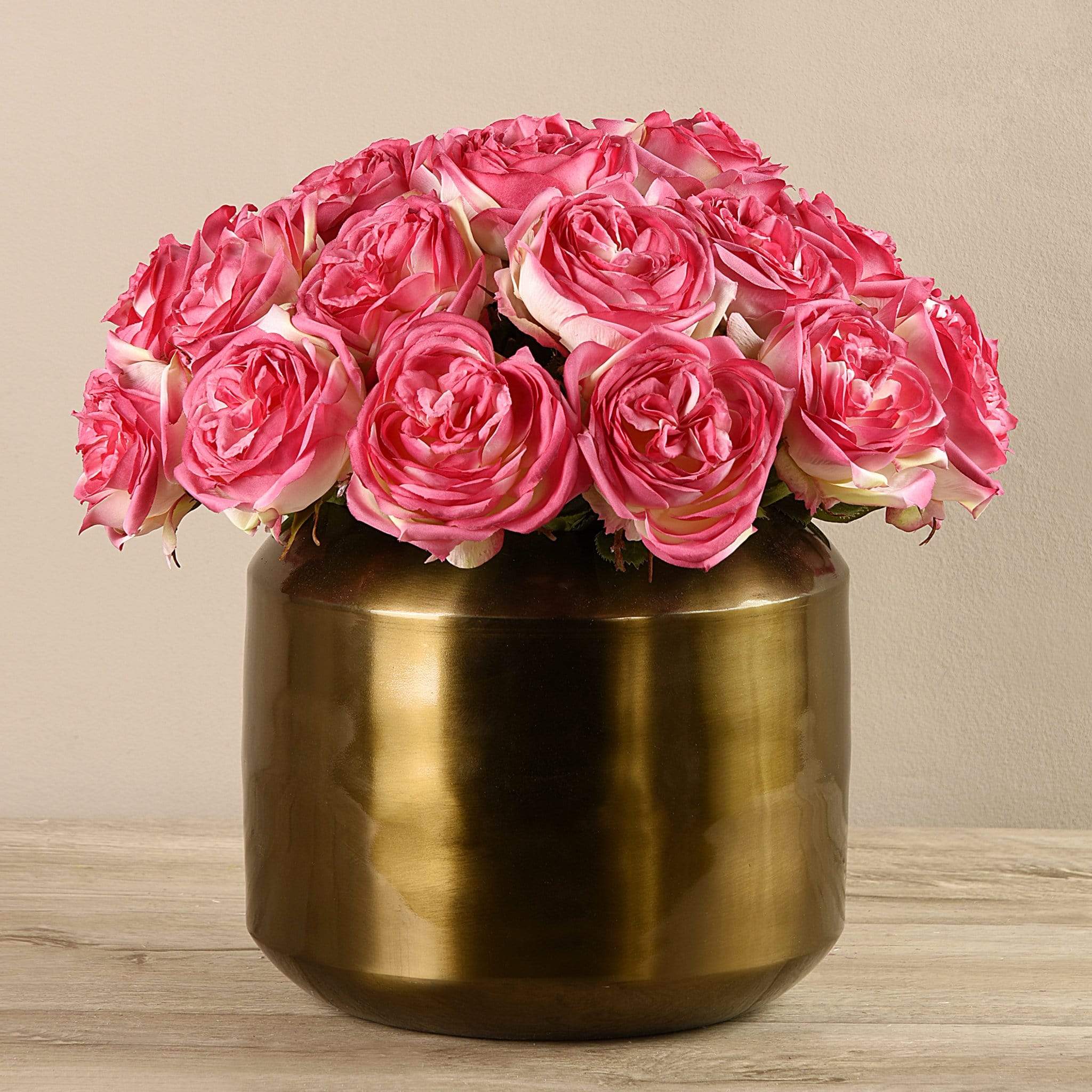 Artificial Rose Arrangement in Copper Vase - Image 3
