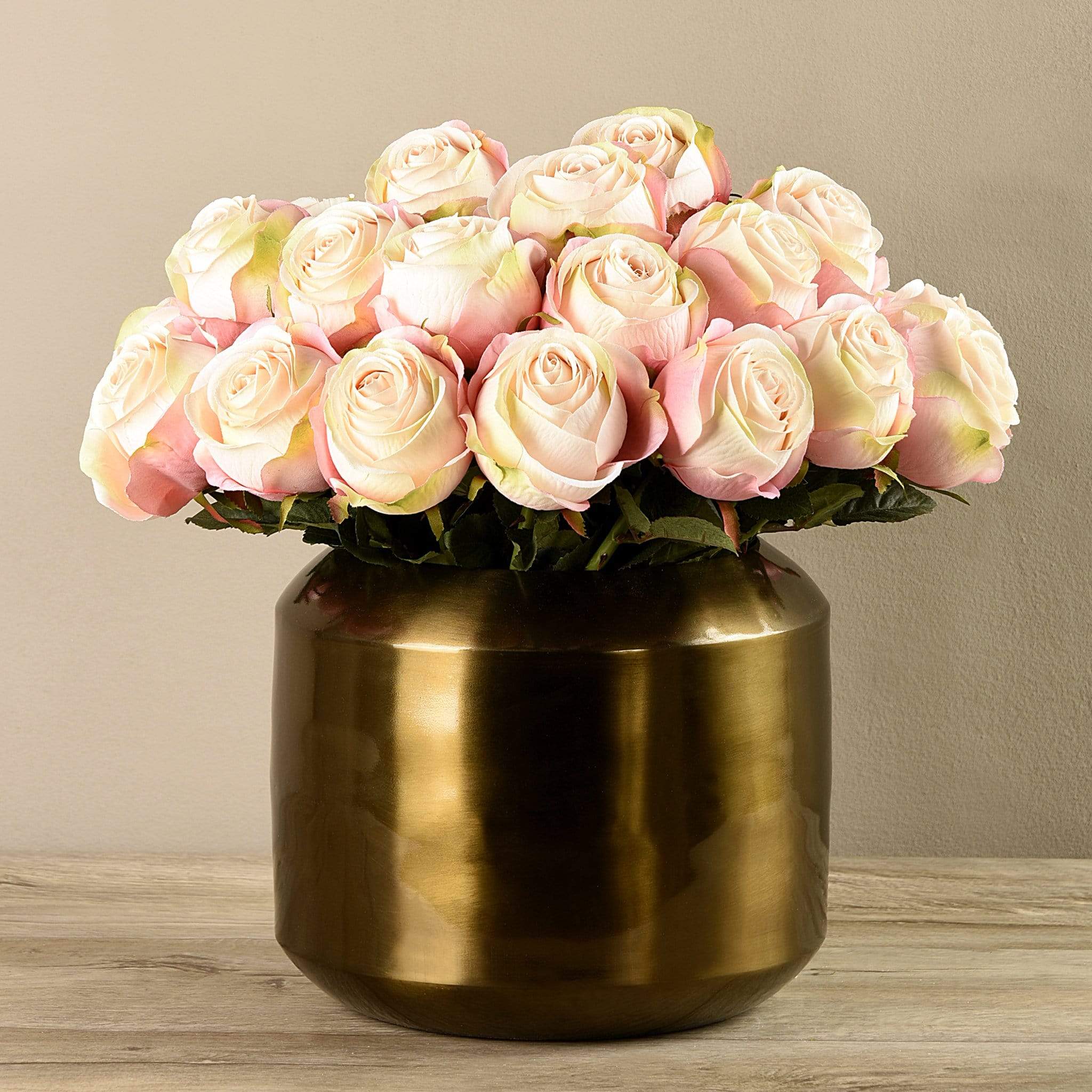 Artificial Rose Arrangement in Copper Vase - Image 2