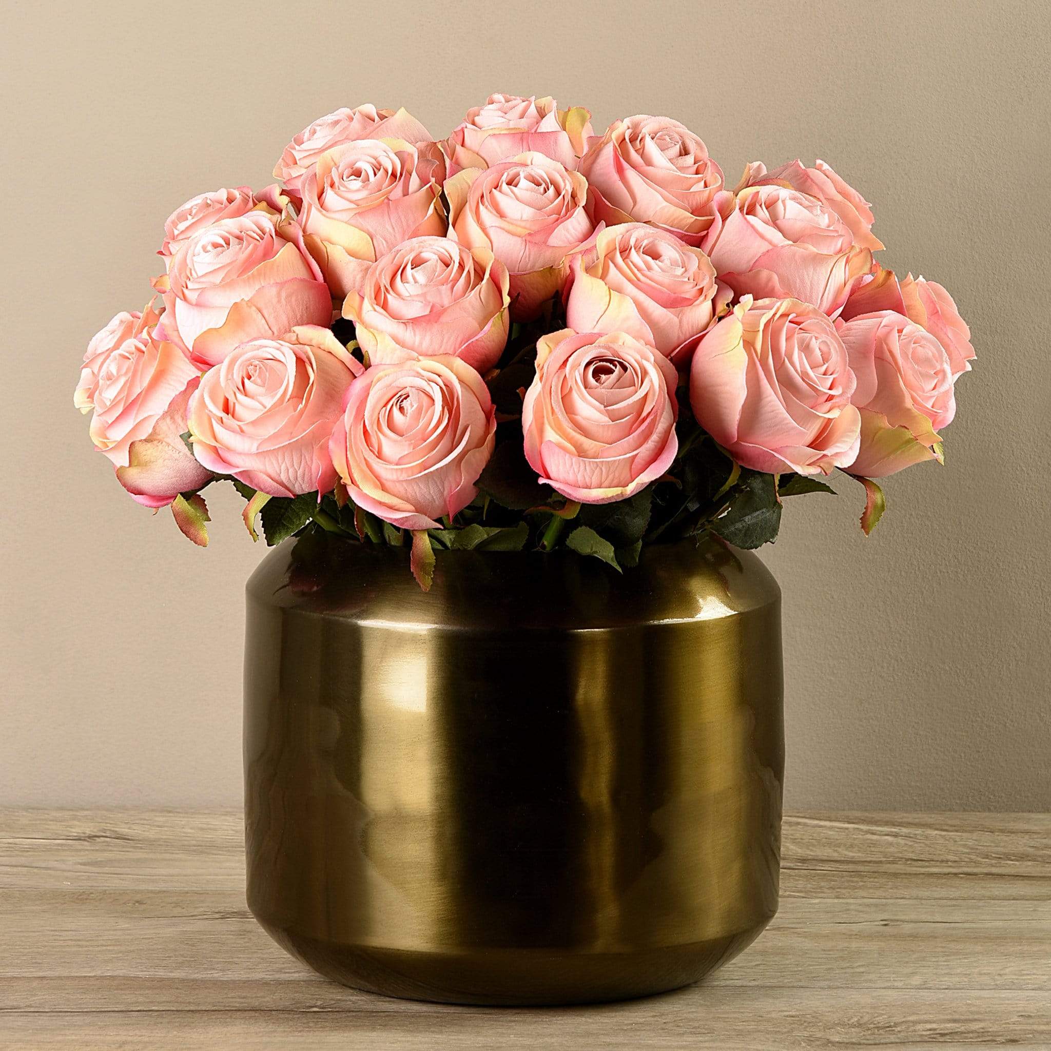 Artificial Rose Arrangement in Copper Vase - Image 3