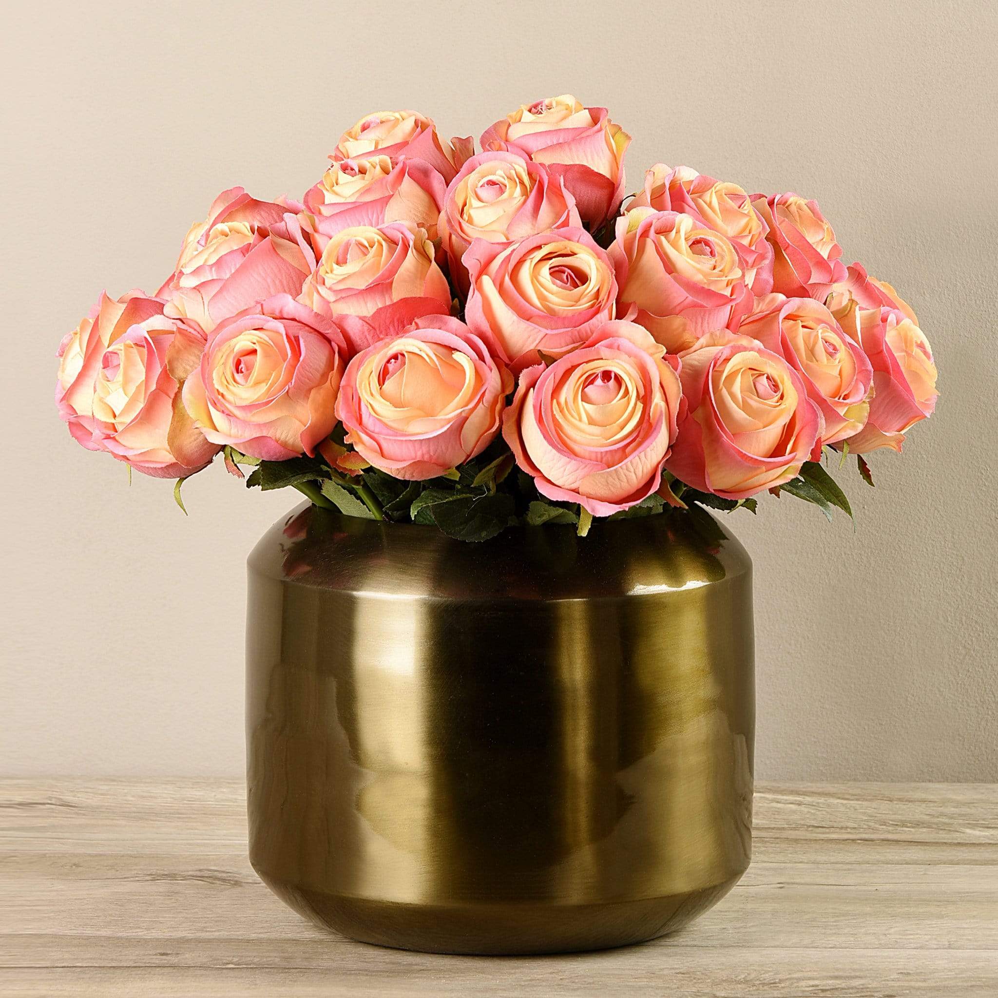 Artificial Rose Arrangement in Copper Vase - Image 4