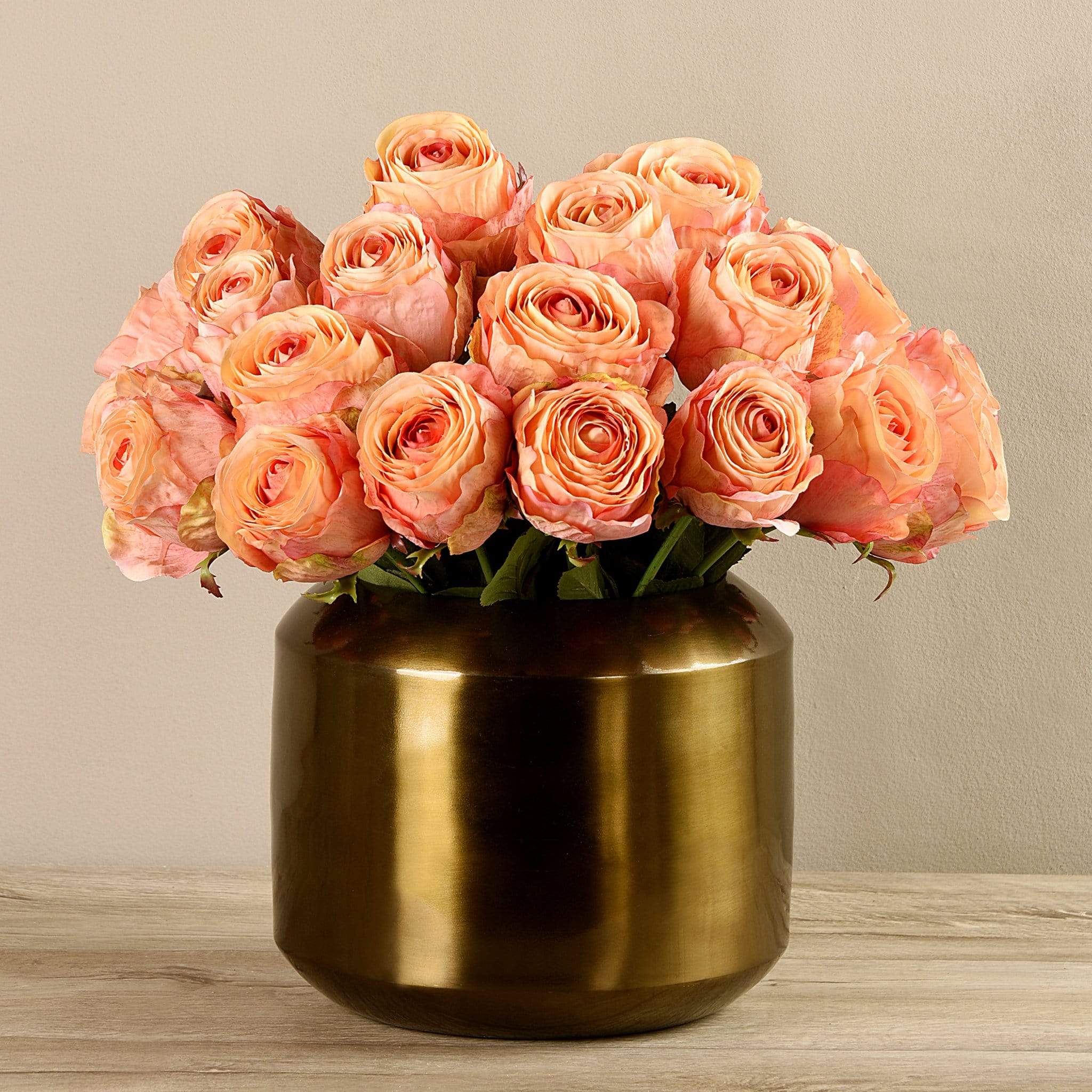 Artificial Rose Arrangement in Copper Vase - Image 4