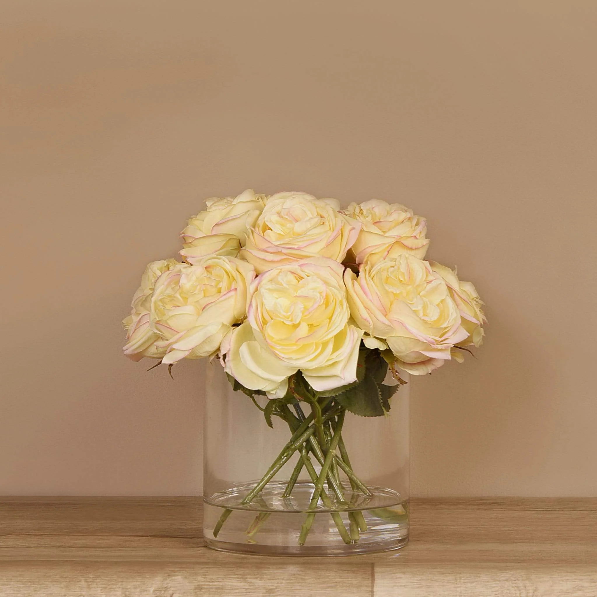 Artificial Rose Arrangement in Glass Vase - Image 19