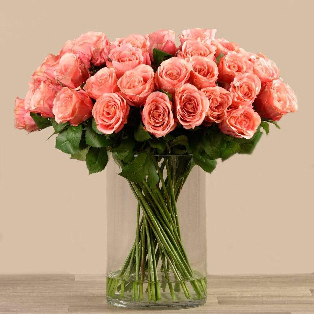Artificial Rose Arrangement in Glass Vase - Image 2