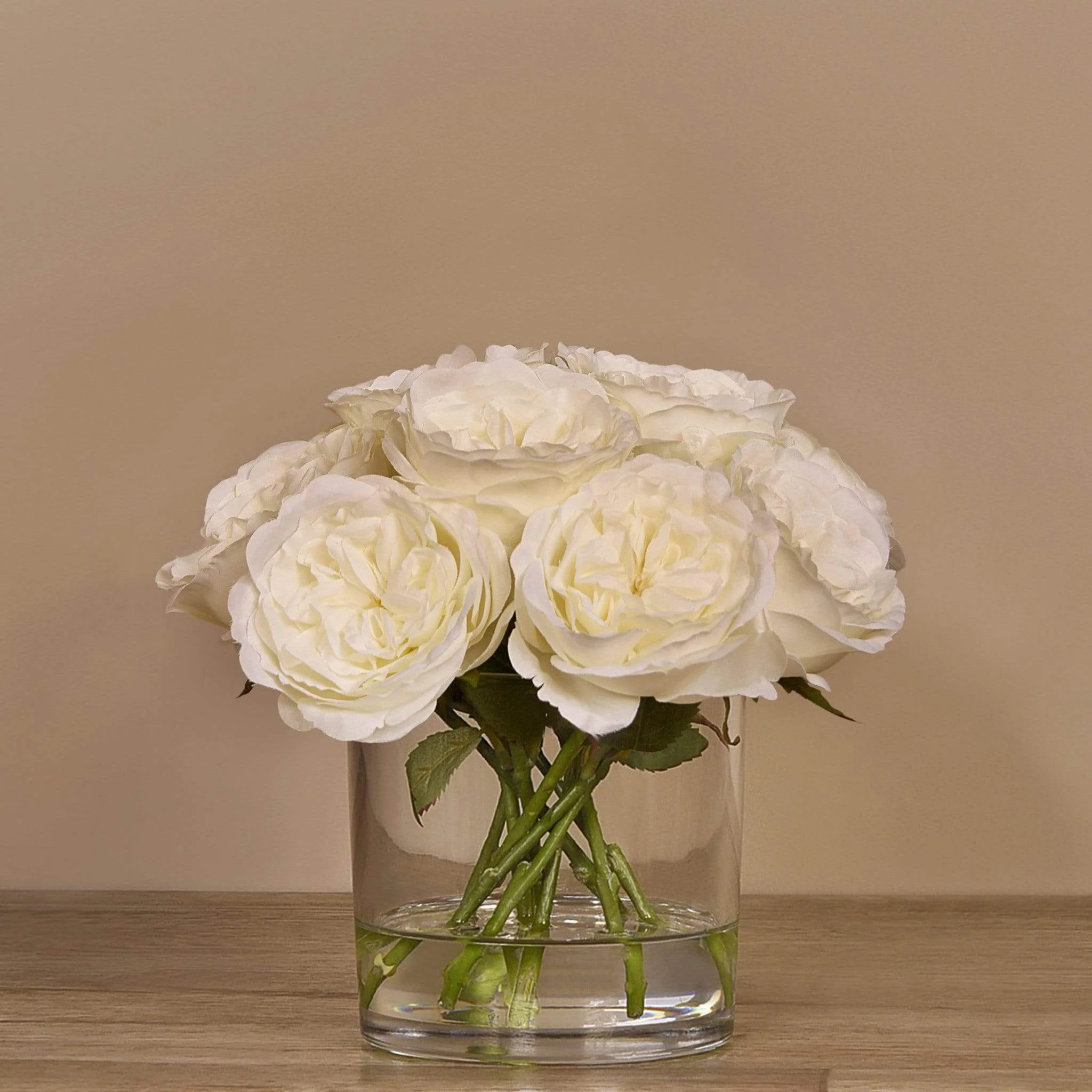 Artificial Rose Arrangement in Glass Vase - Image 3