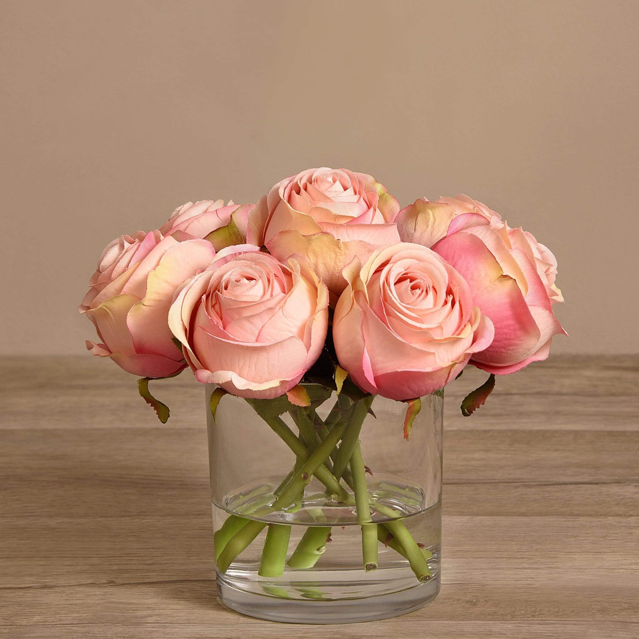 Artificial Rose Arrangement in Glass Vase - Image 10