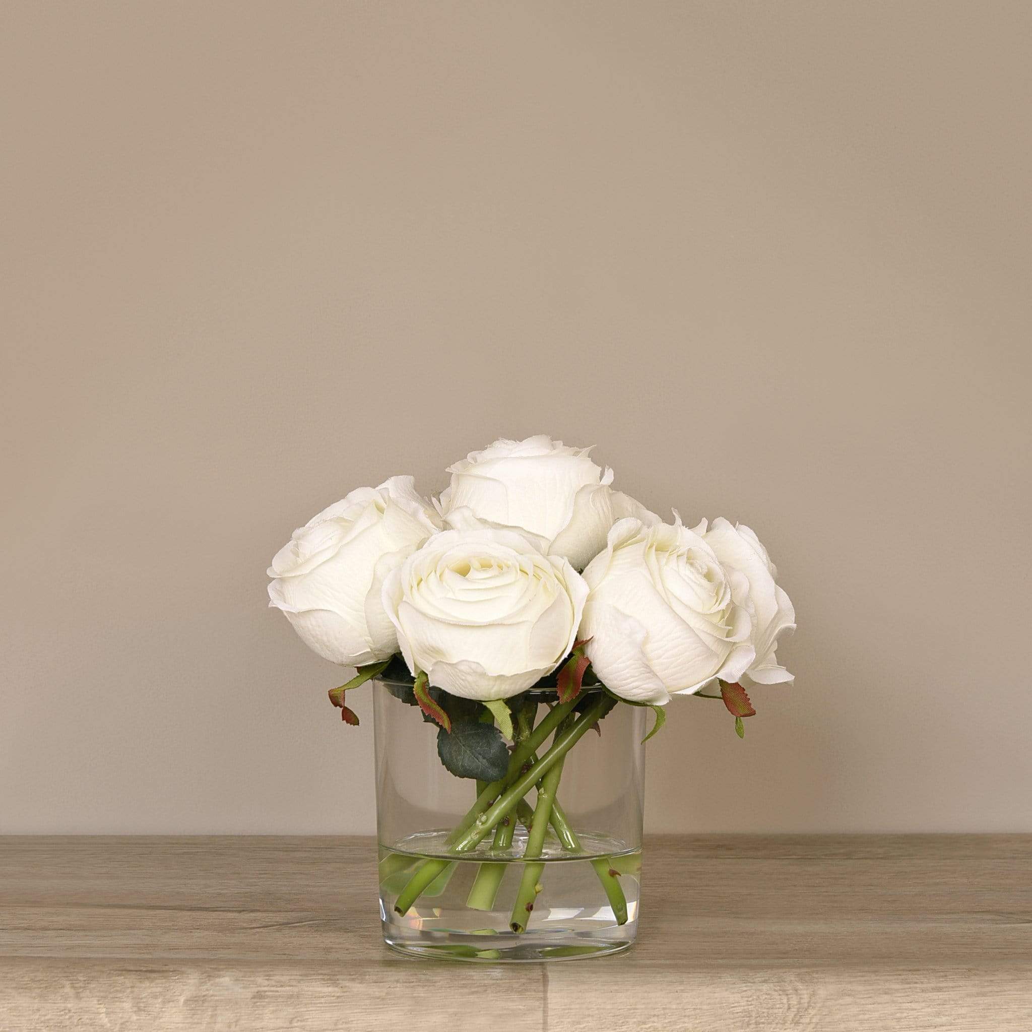 Artificial Rose Arrangement in Glass Vase - Image 3