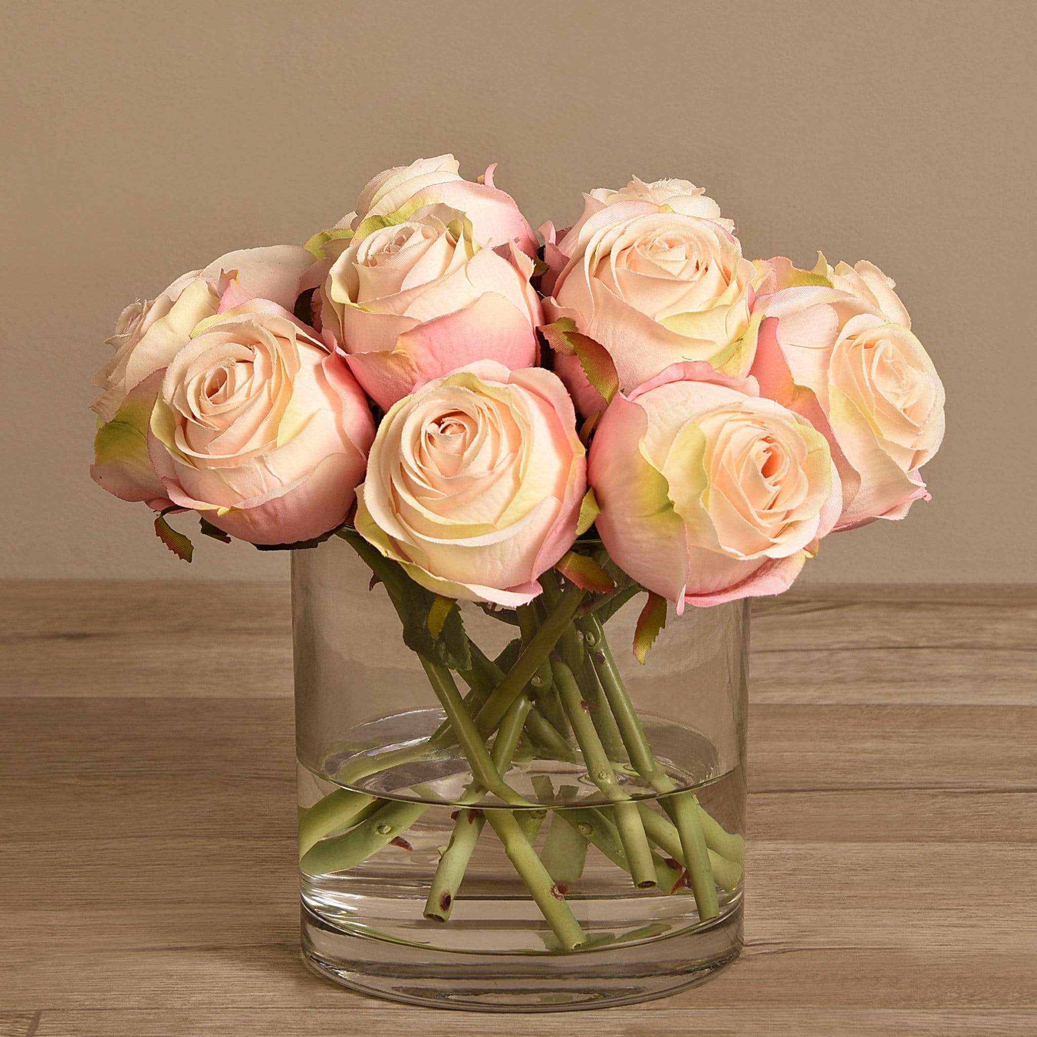 Artificial Rose Arrangement in Glass Vase - Image 7