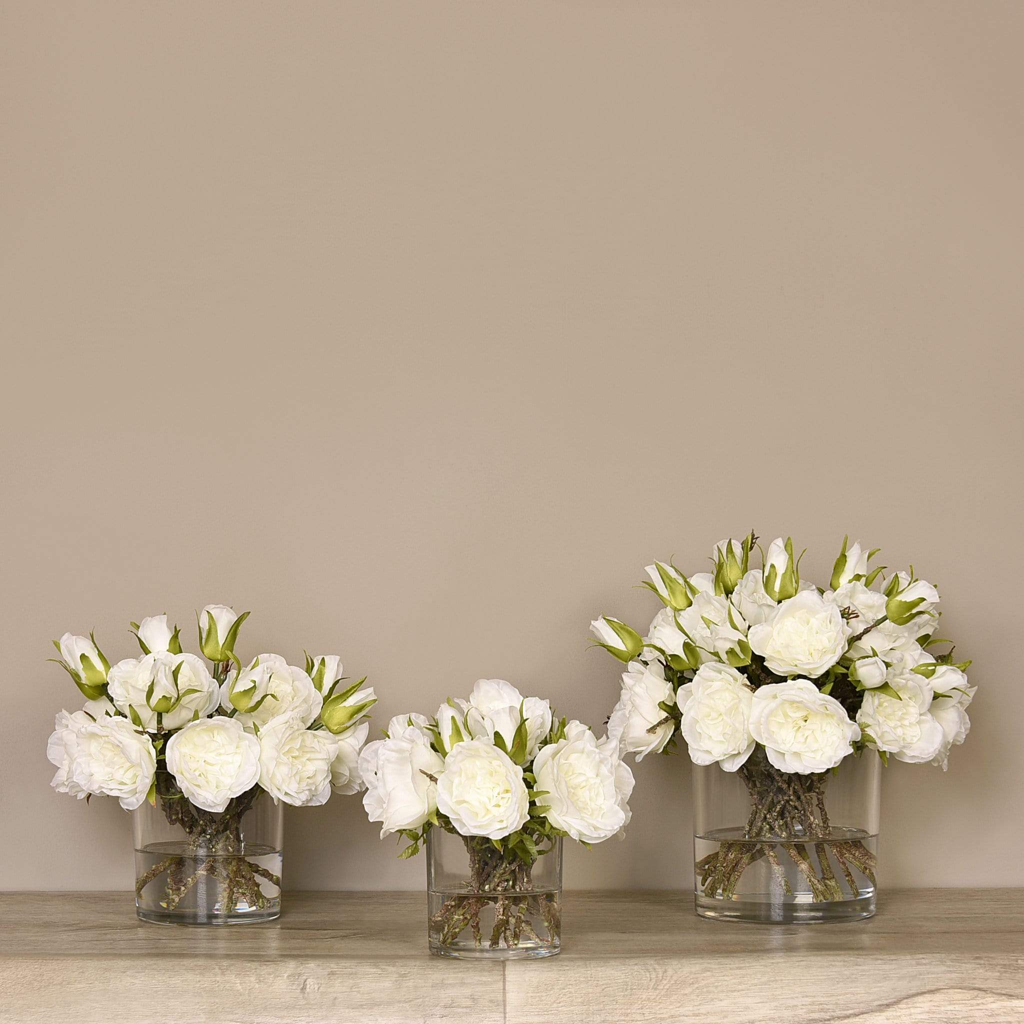 Artificial Rose Arrangement in Glass Vase
