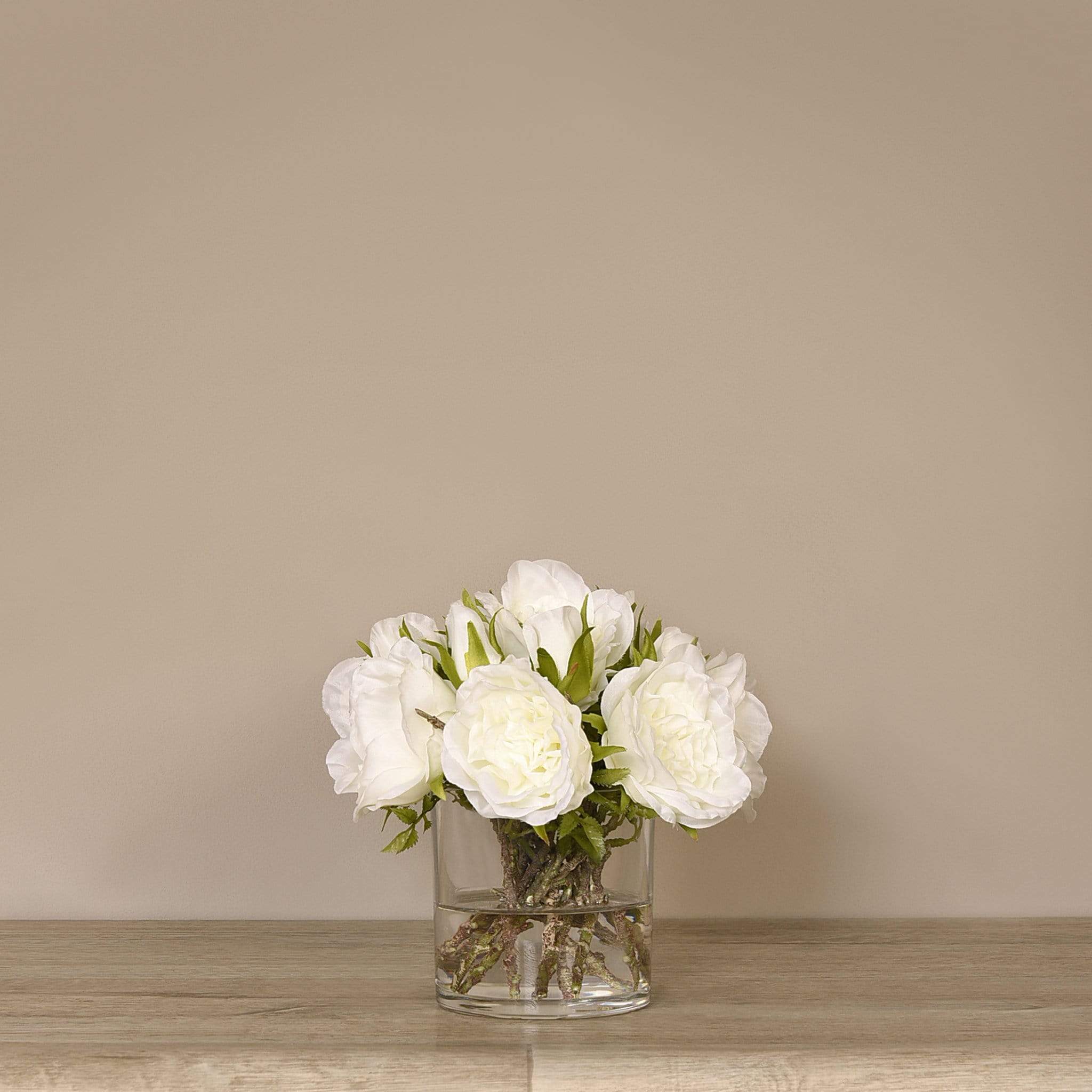 Artificial Rose Arrangement in Glass Vase - Image 2