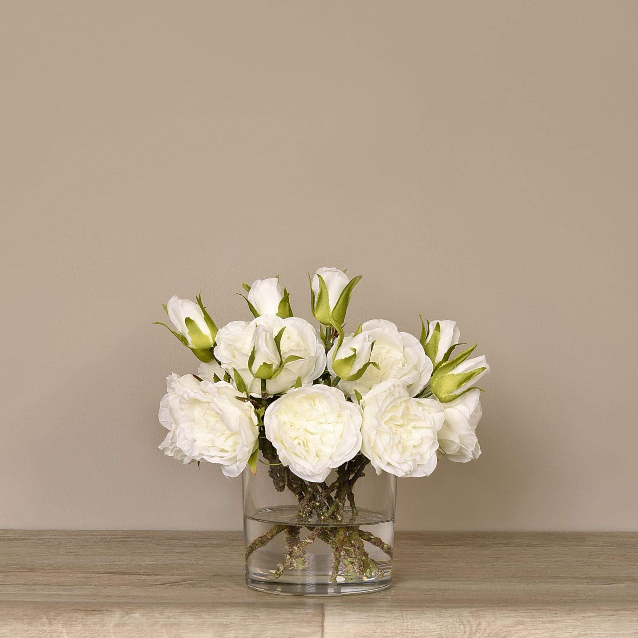 Artificial Rose Arrangement in Glass Vase - Image 3