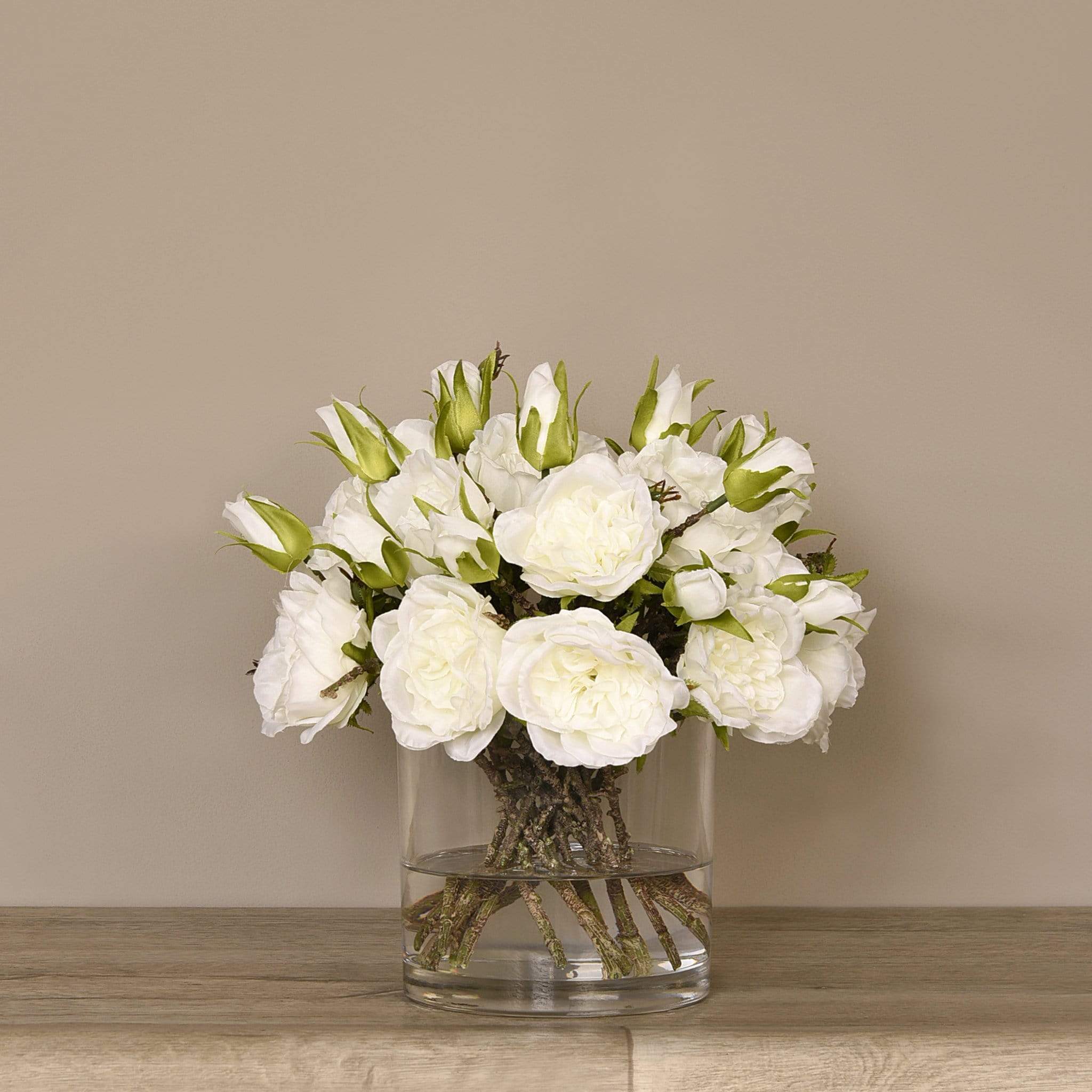 Artificial Rose Arrangement in Glass Vase - Image 4