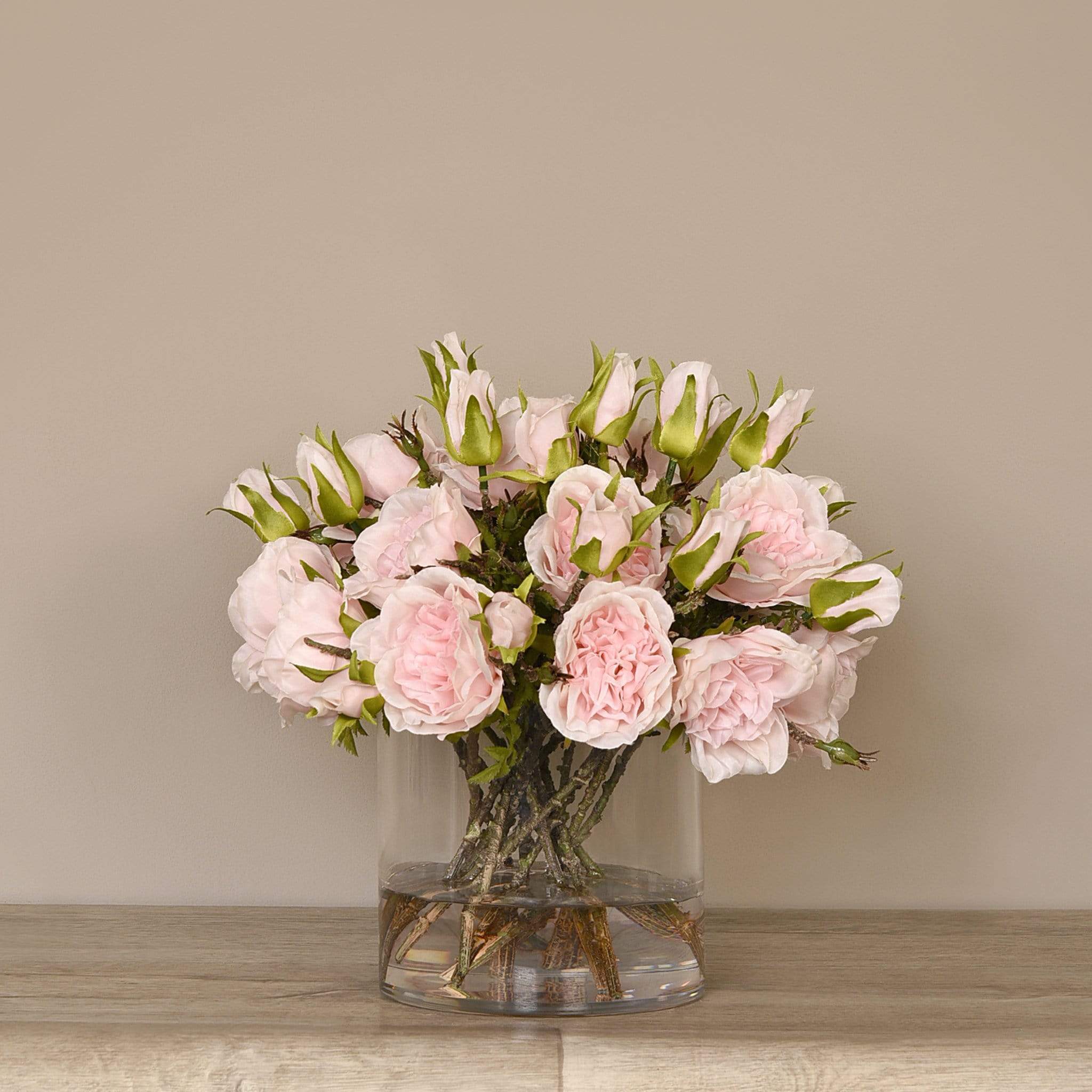 Artificial Rose Arrangement in Glass Vase - Image 7