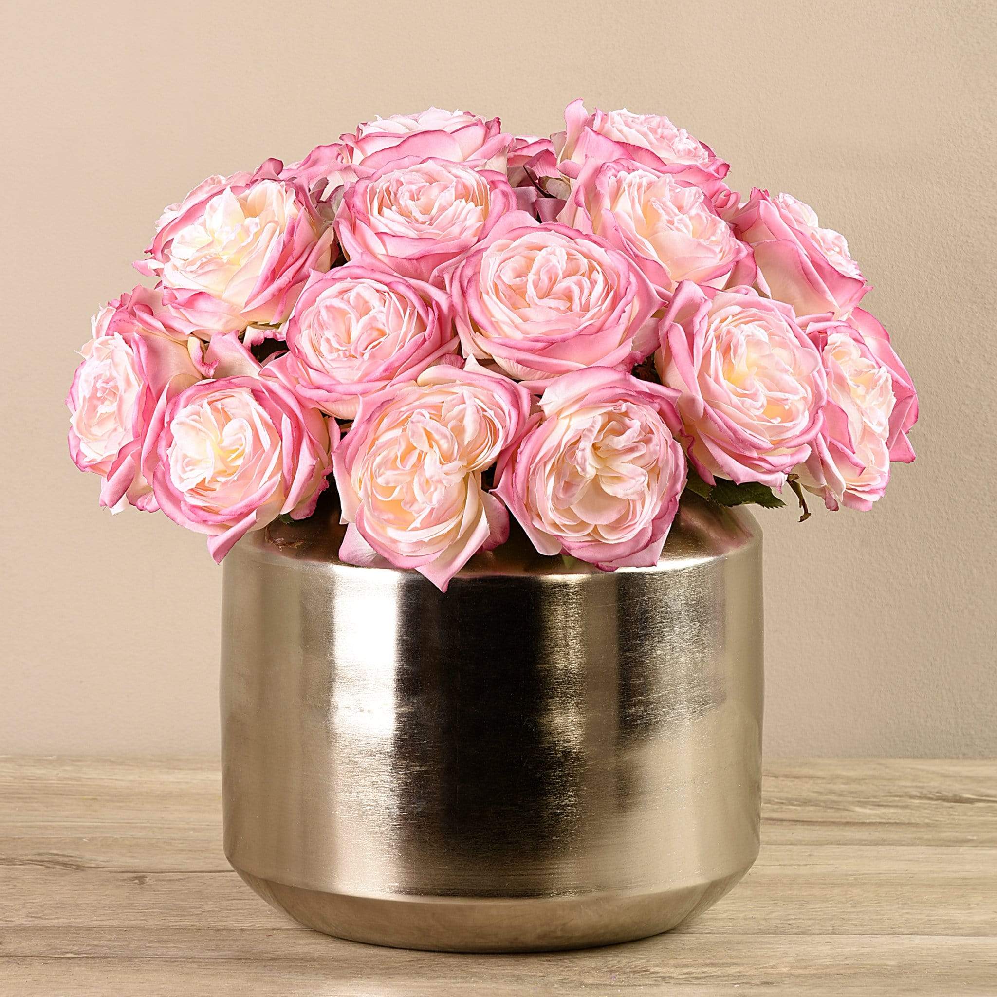 Artificial Rose Arrangement in Silver Vase - Image 2