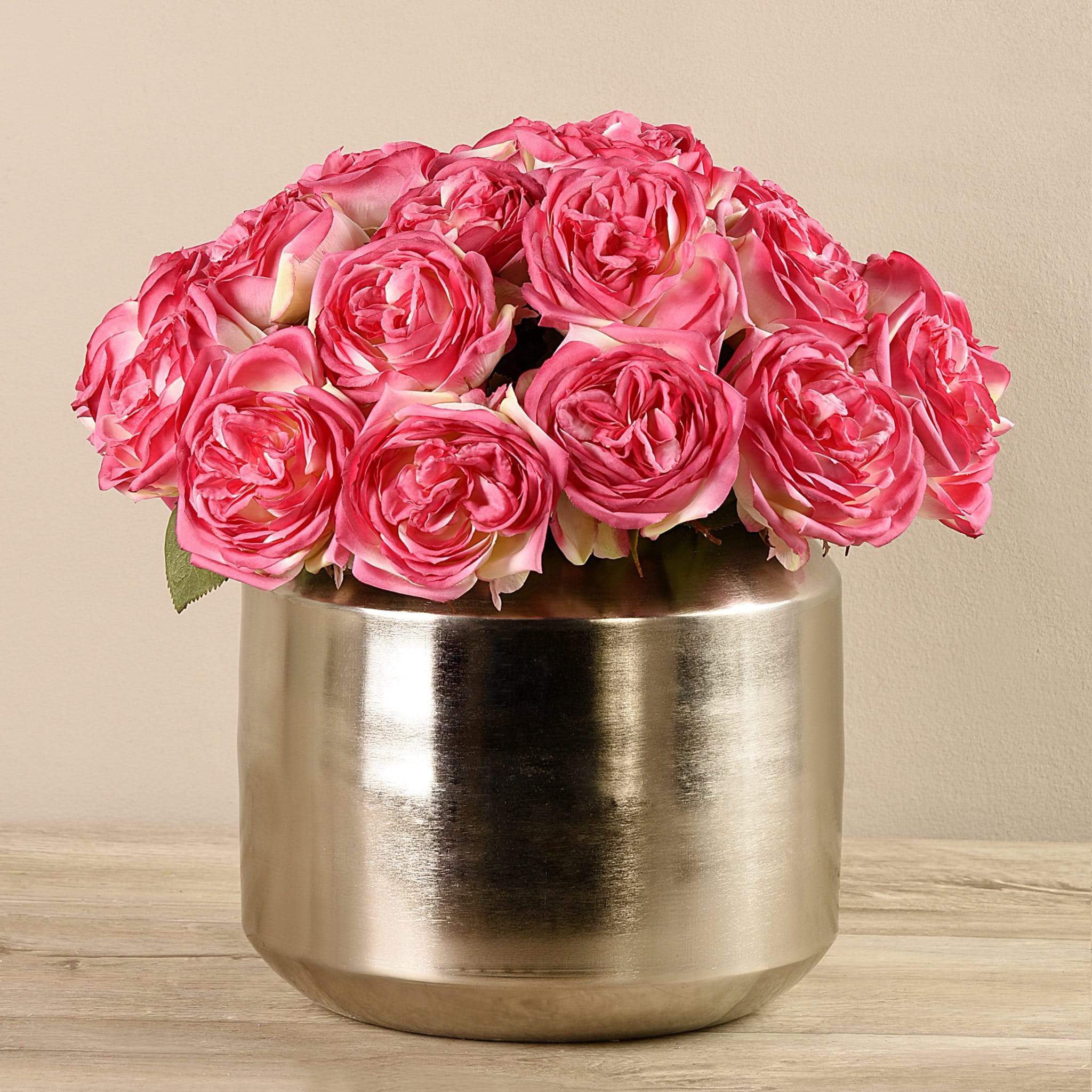 Artificial Rose Arrangement in Silver Vase - Image 3