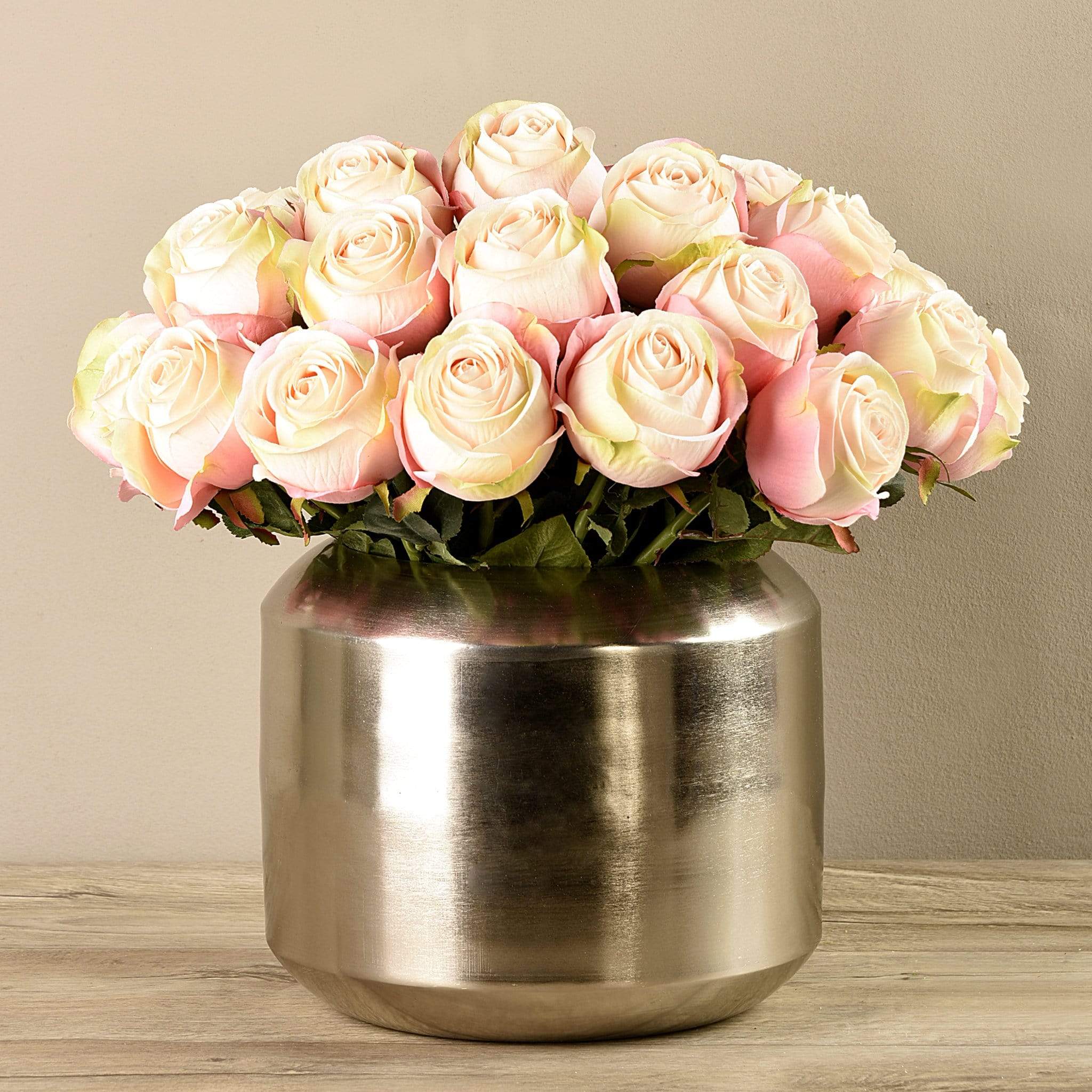 Artificial Rose Arrangement in Silver Vase - Image 2