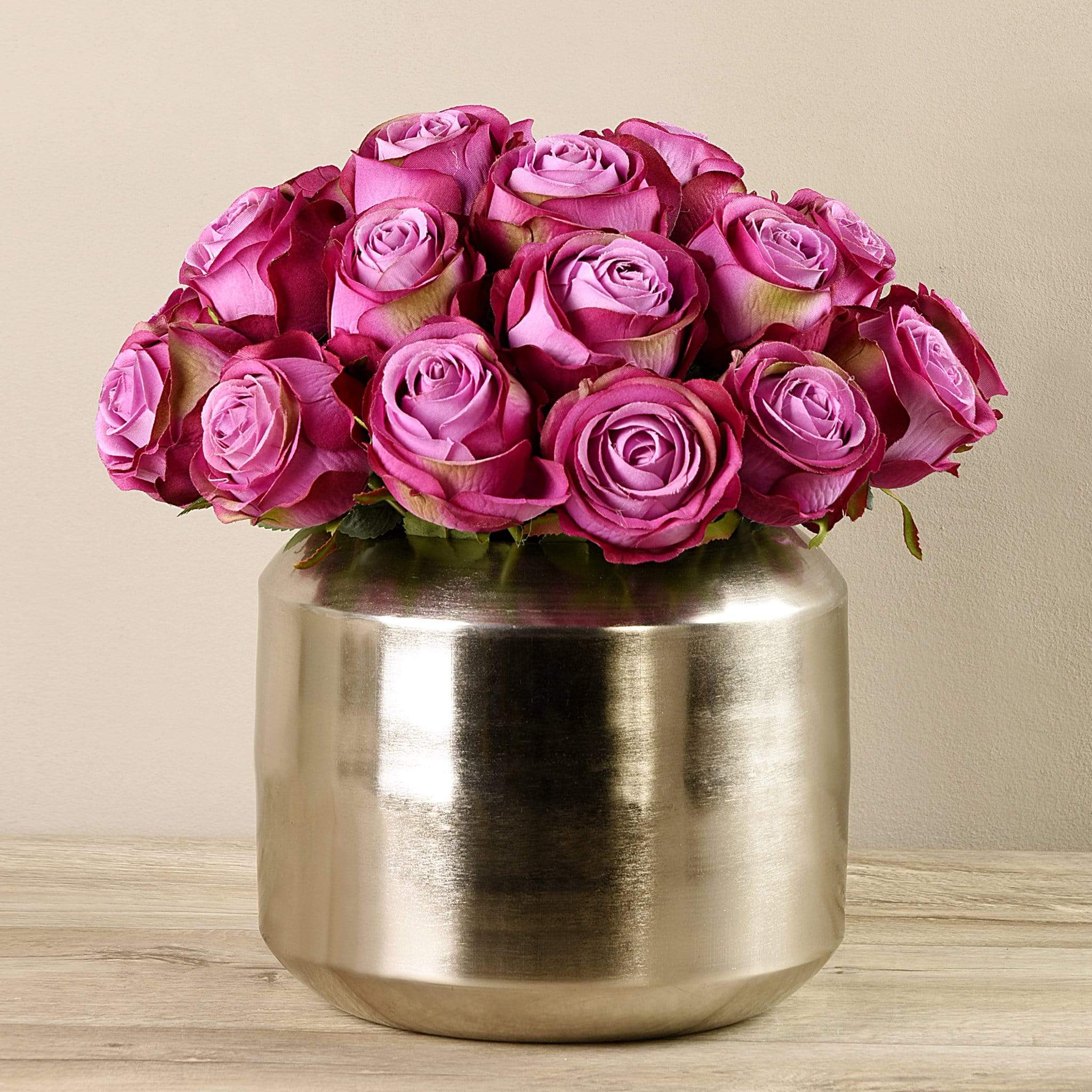 Artificial Rose Arrangement in Silver Vase - Image 5