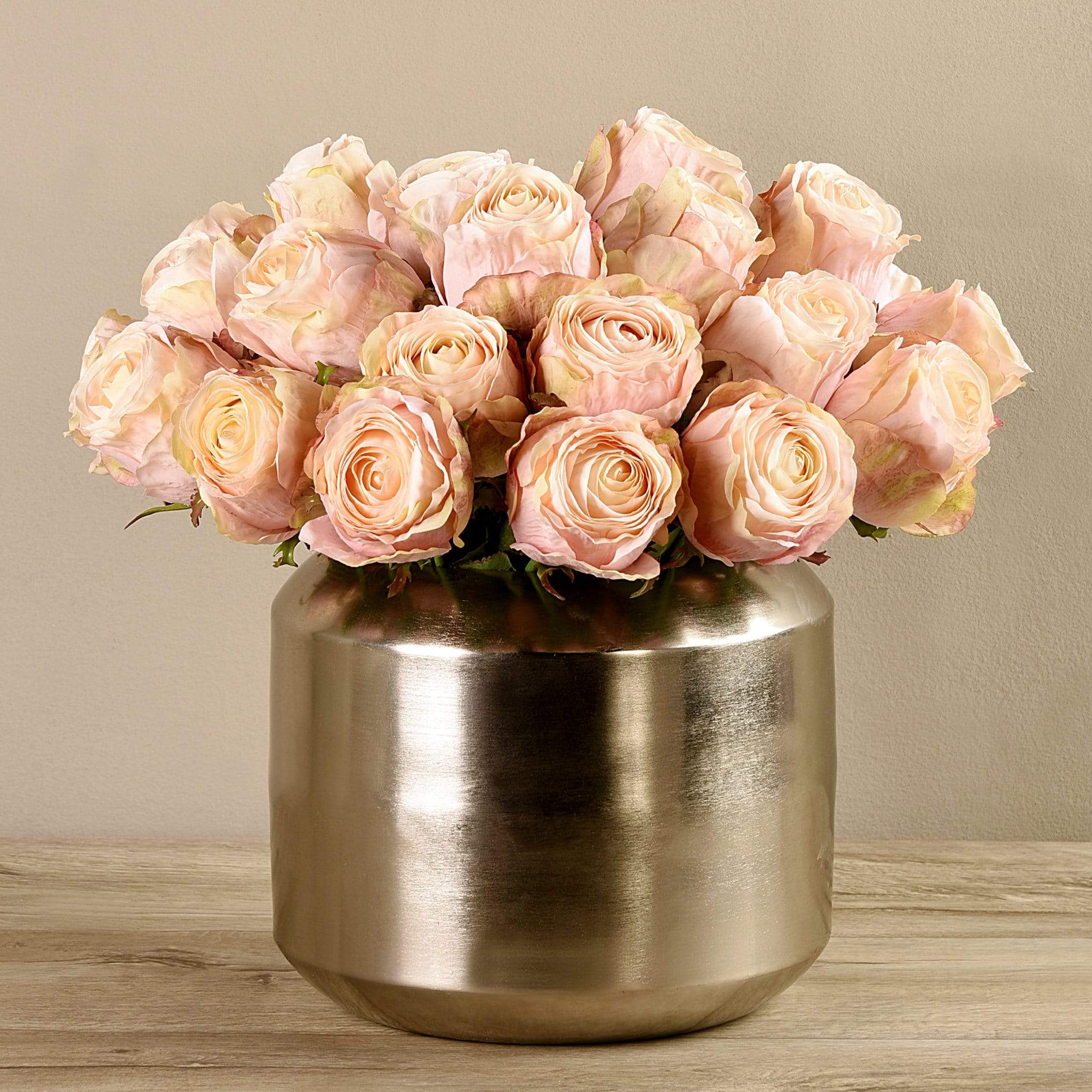 Artificial Rose Arrangement in Silver Vase - Image 2