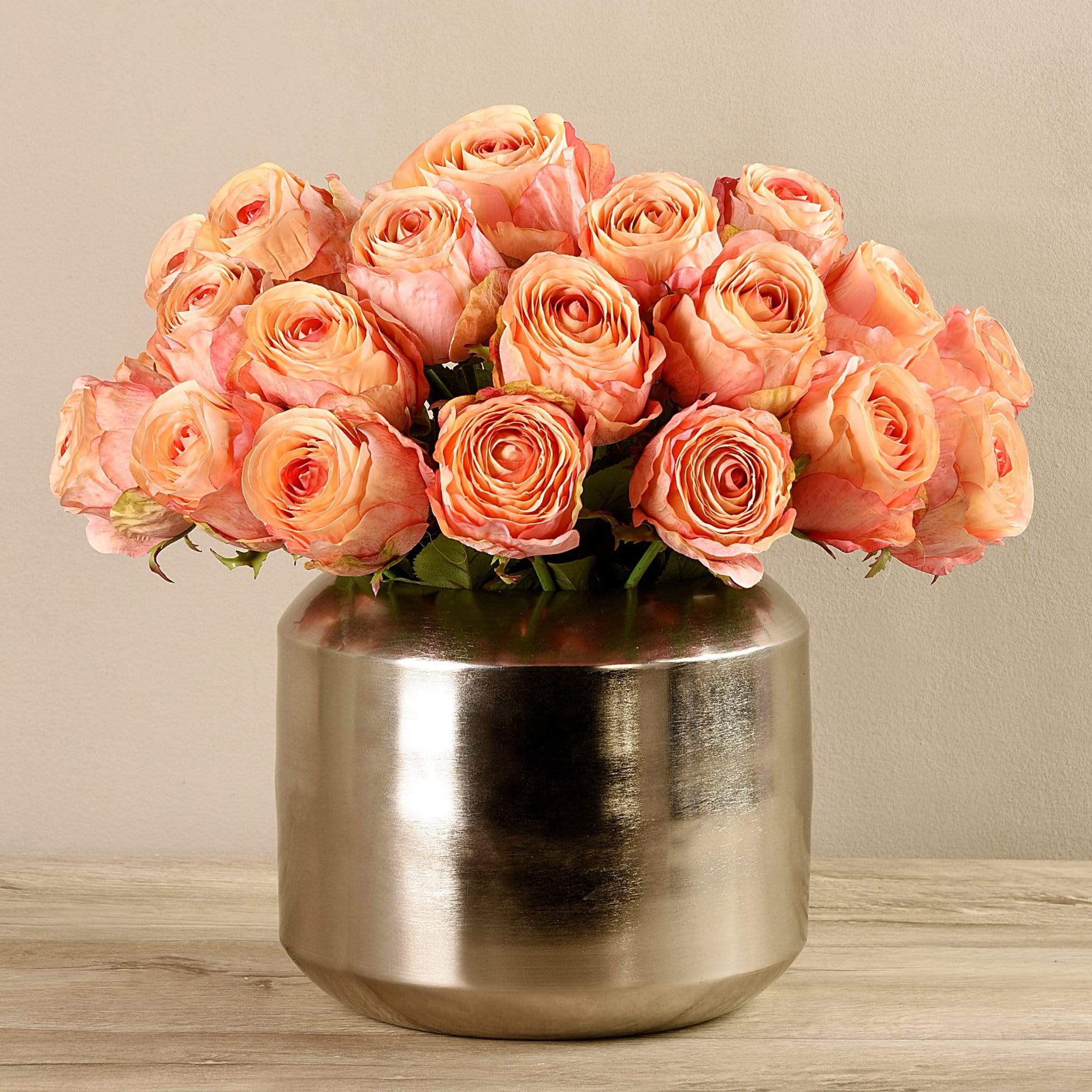 Artificial Rose Arrangement in Silver Vase - Image 4