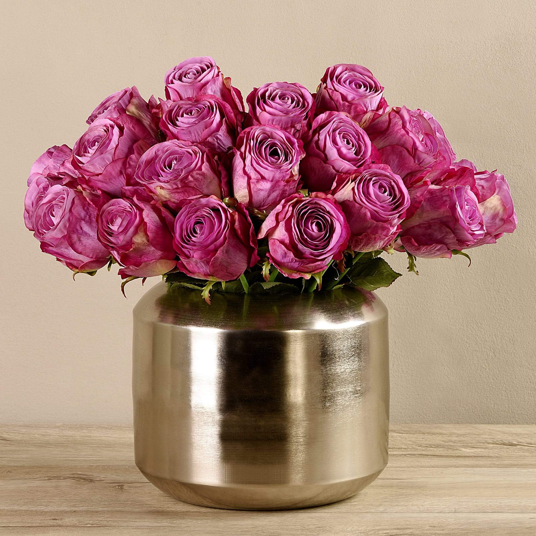 Artificial Rose Arrangement in Silver Vase - Image 5