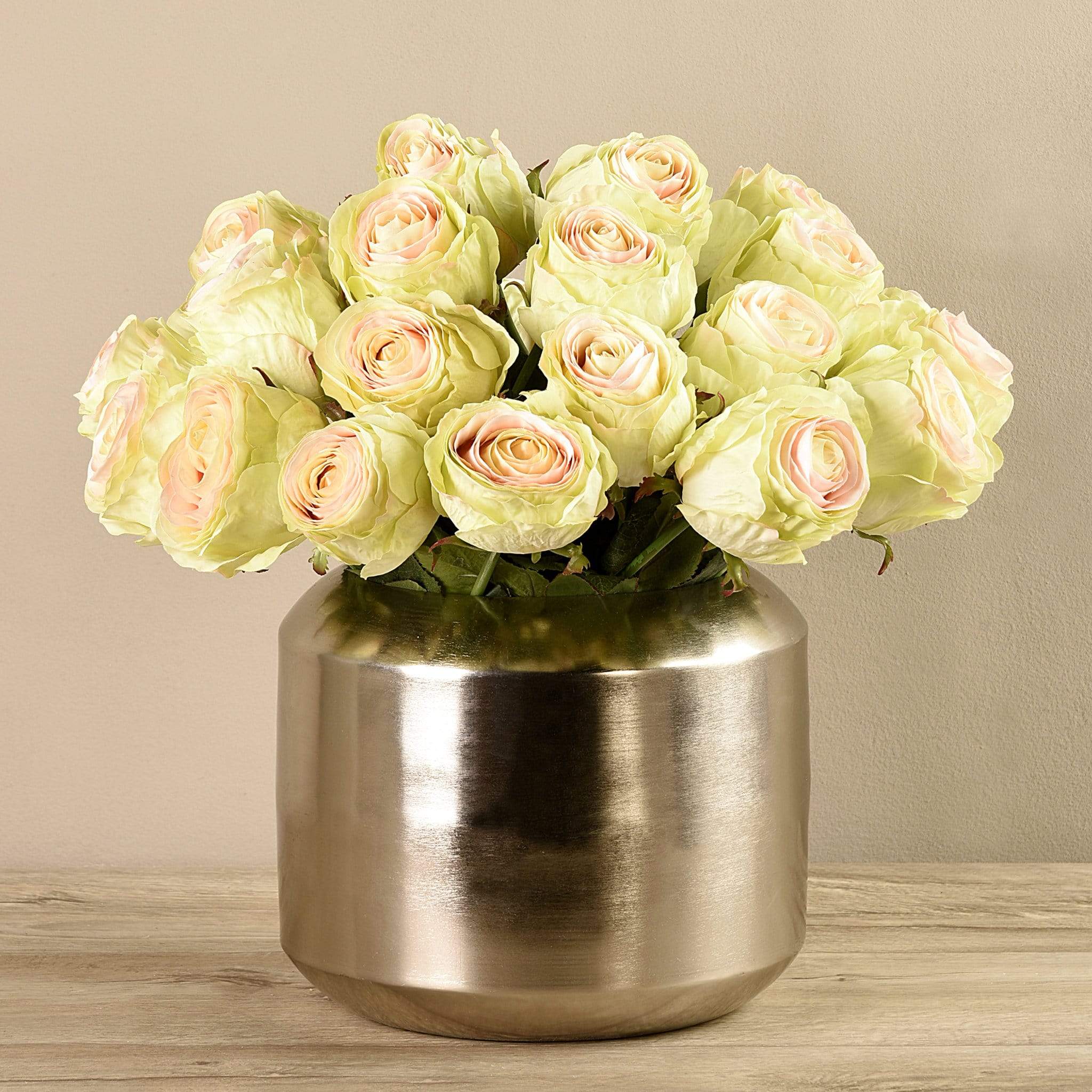 Artificial Rose Arrangement in Silver Vase - Image 7