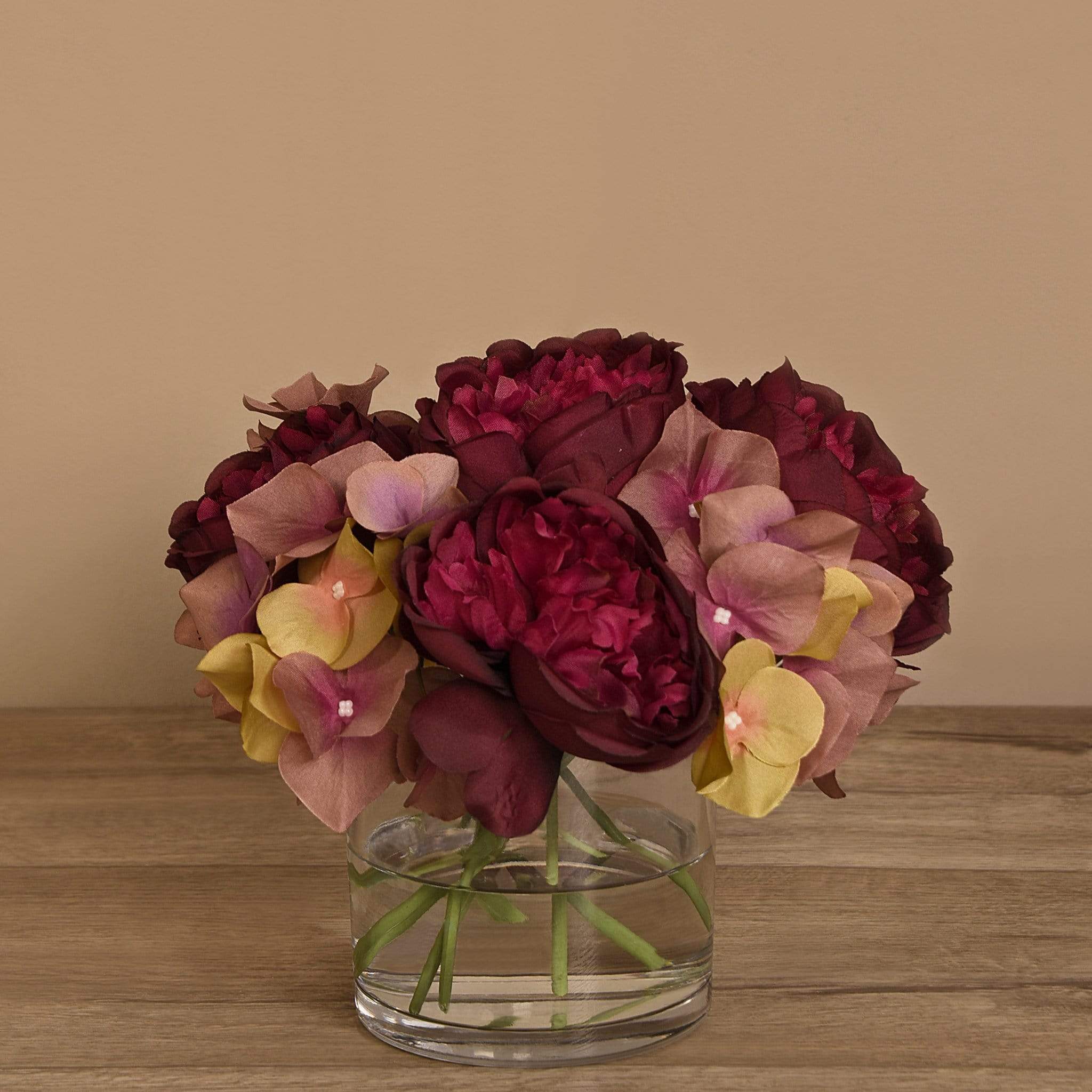Rose & Hydrangea Arrangement in Glass Vase - Image 10