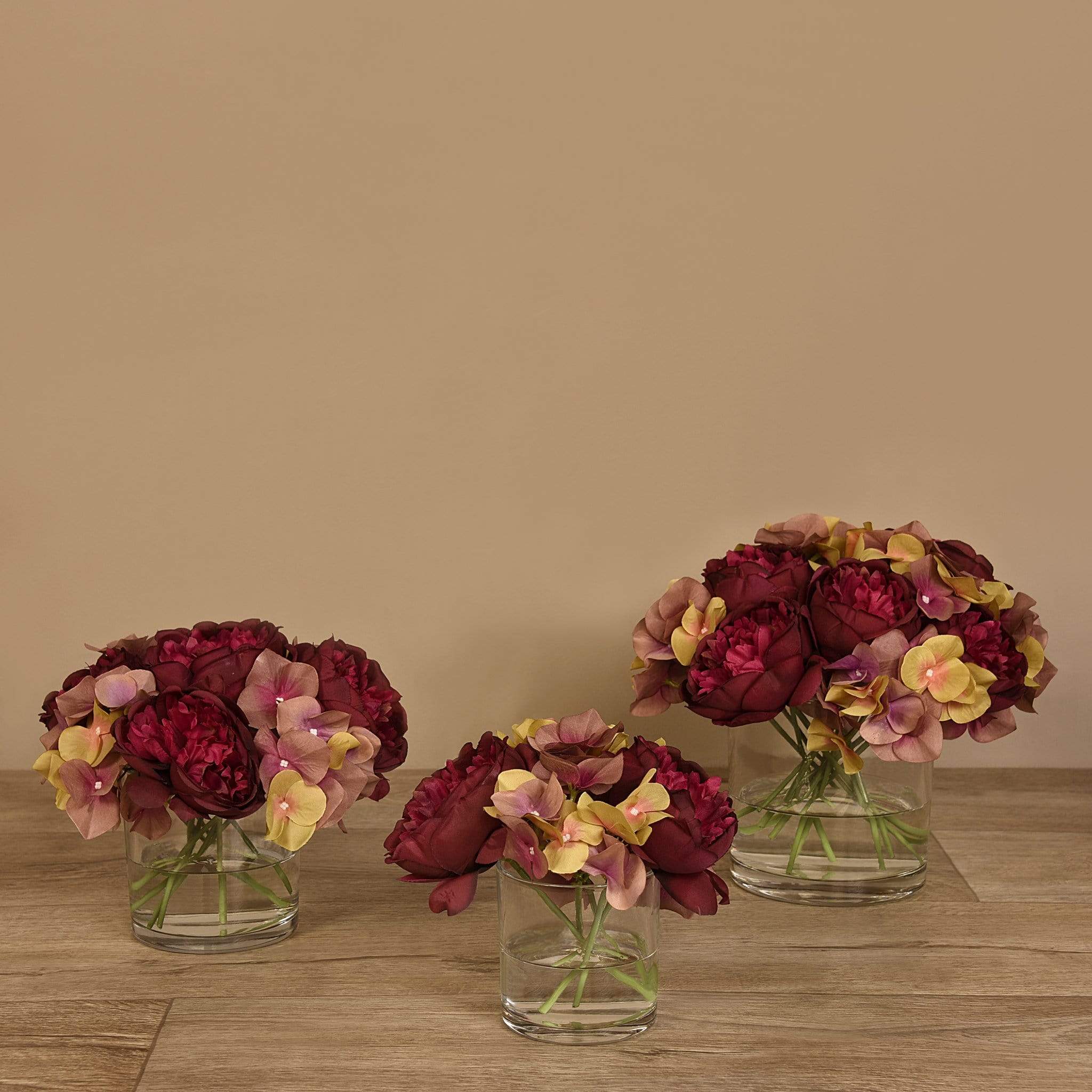 Rose & Hydrangea Arrangement in Glass Vase - Image 12