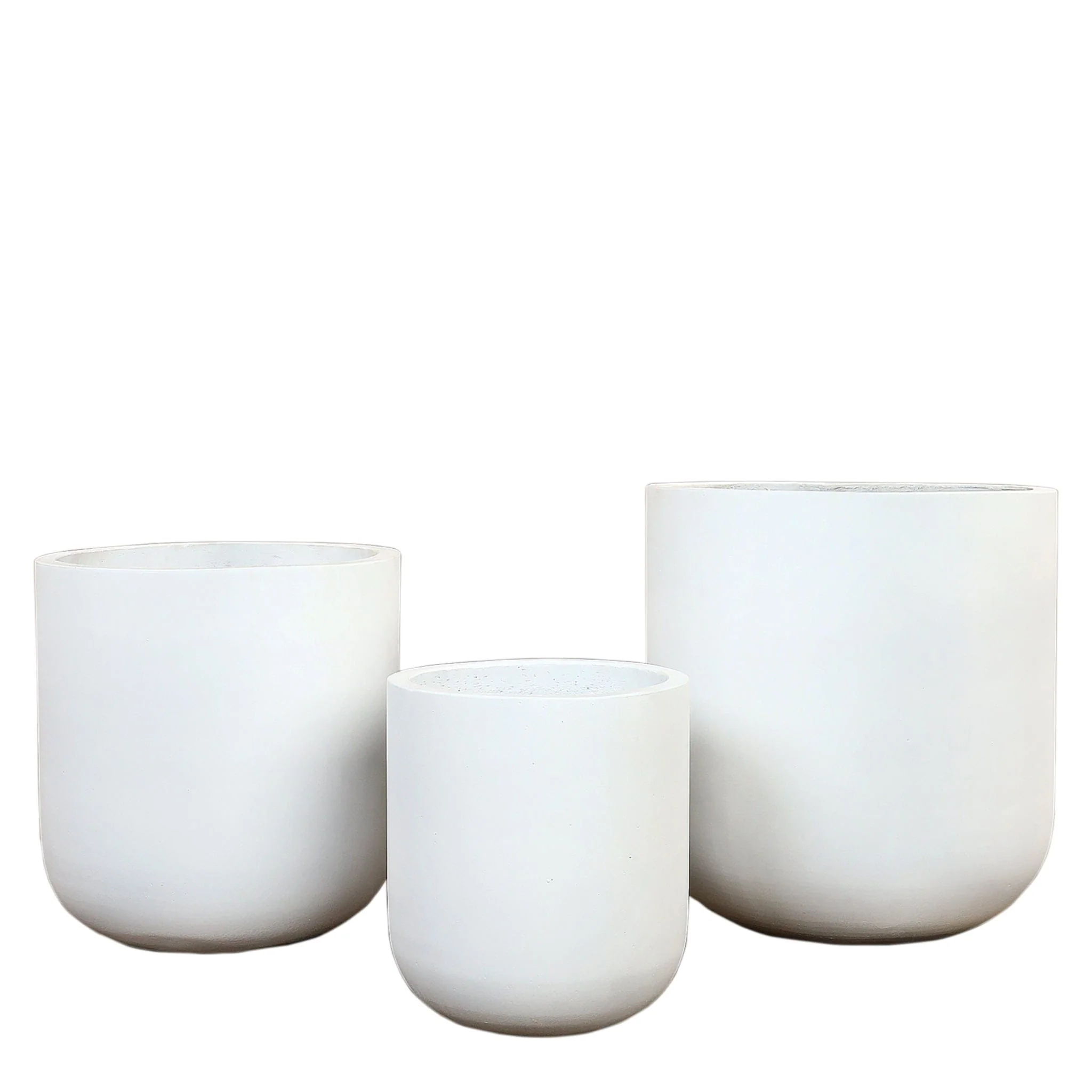 White Concrete Pots
