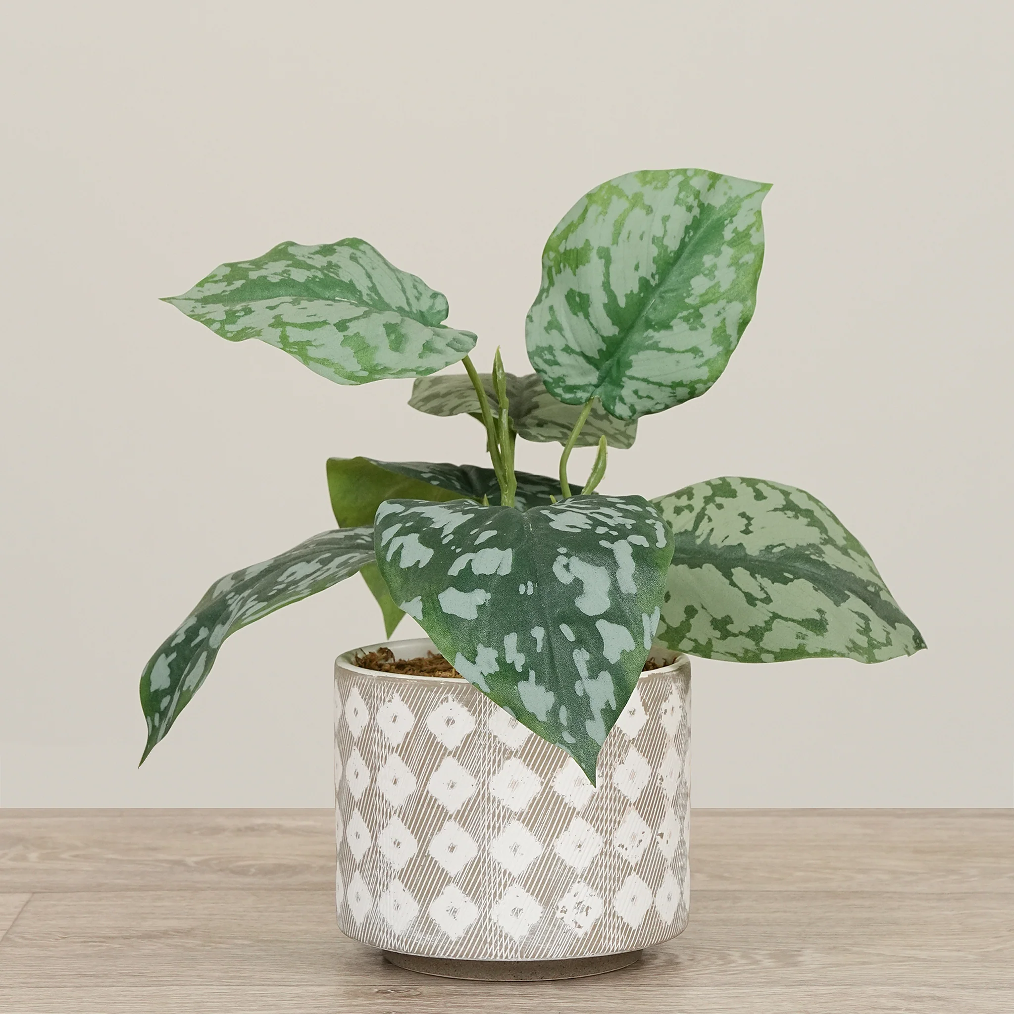 Artificial Scindapsus Arrangement in Ceramic Vase