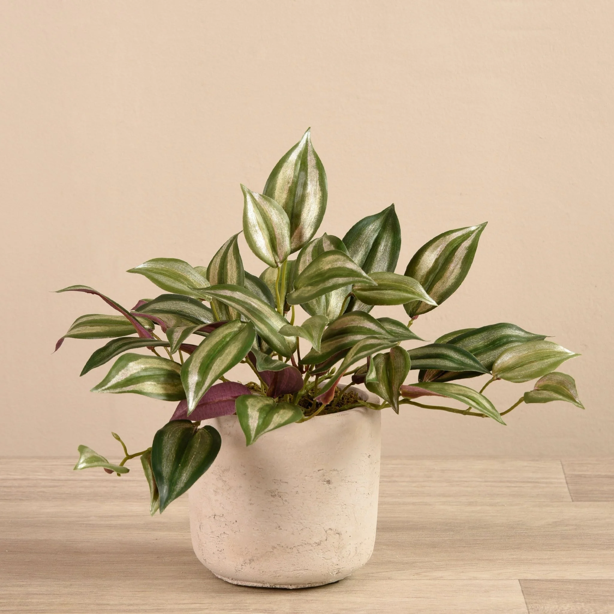 Artificial Vanilla Leaf in Cement Pot - Image 2