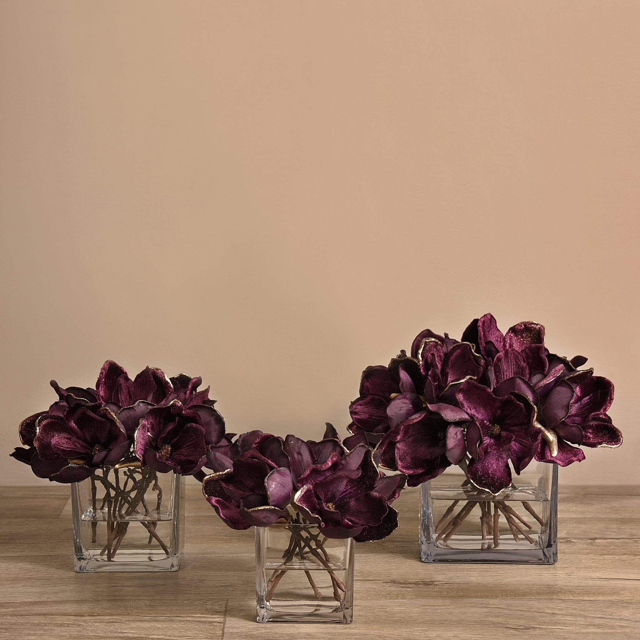 Velvet Magnolia in Glass Vase - Image 12