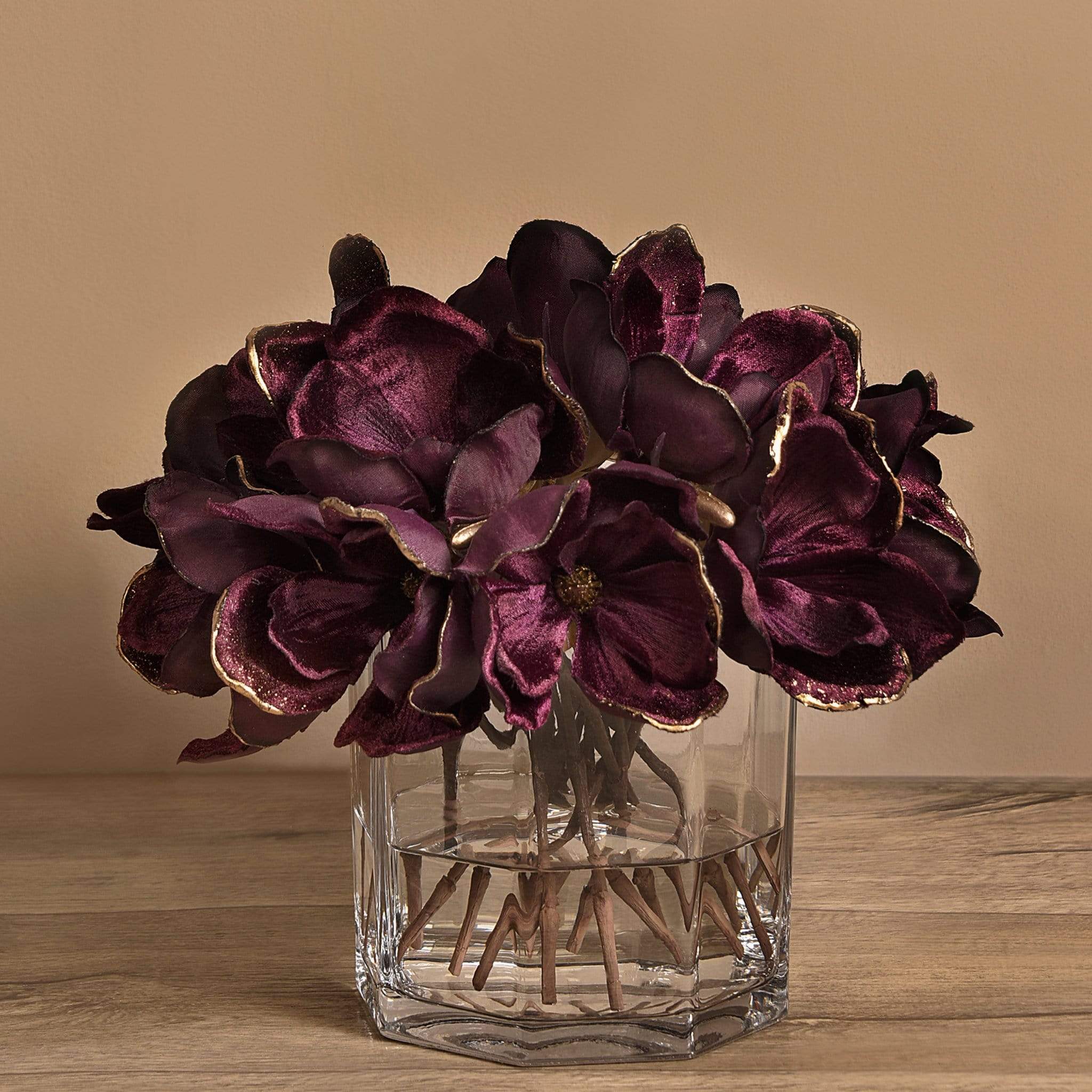 Velvet Magnolia in Glass Vase - Image 12