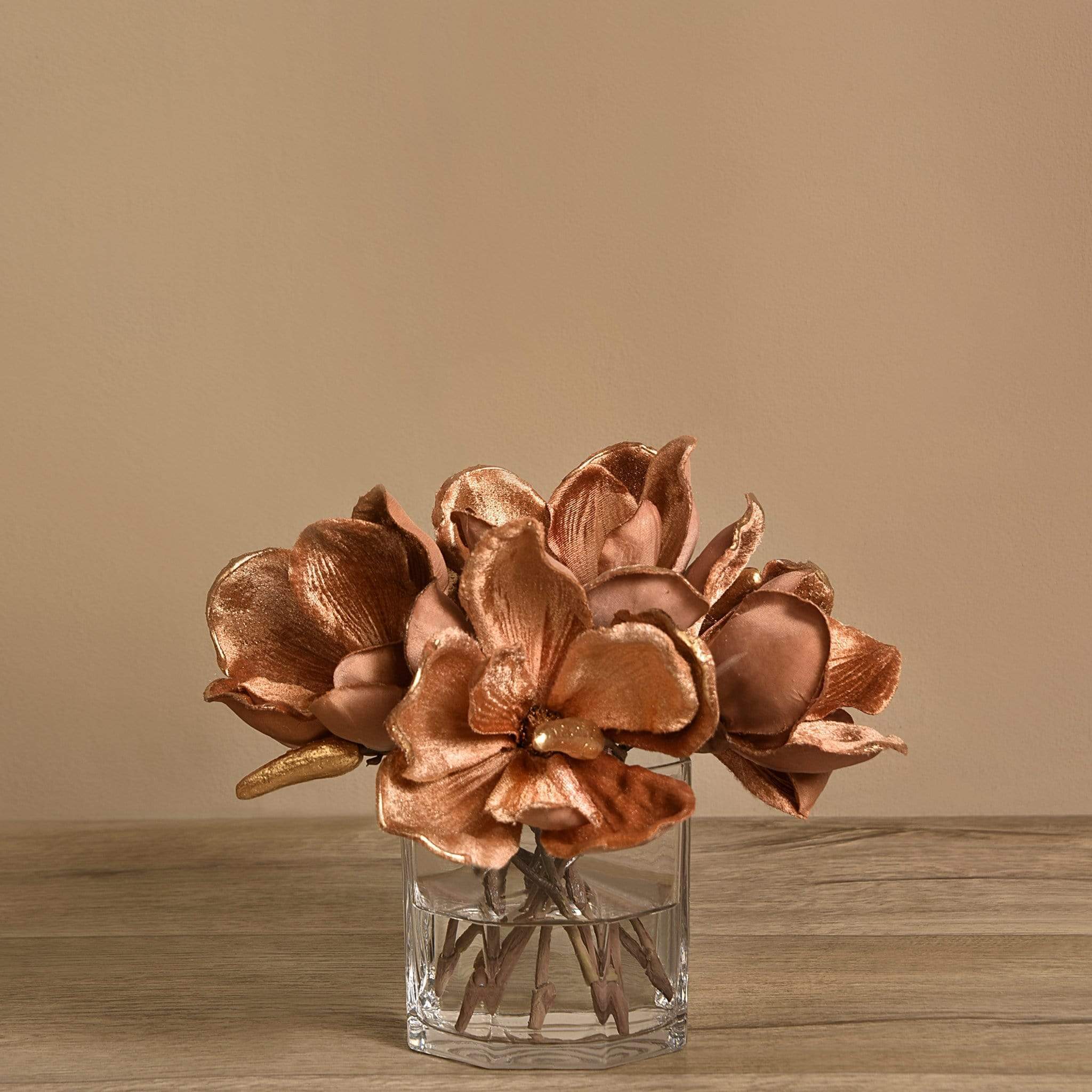 Velvet Magnolia in Glass Vase - Image 2