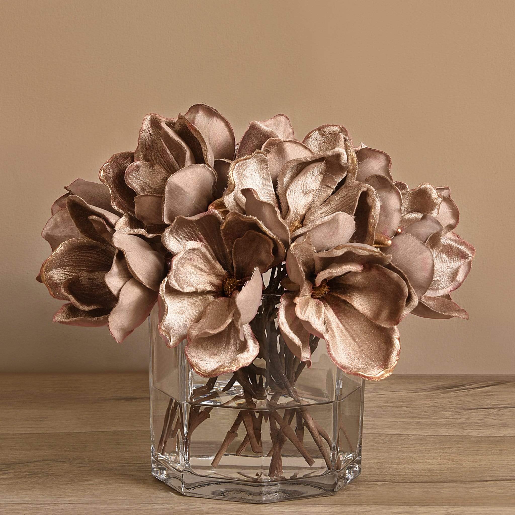 Velvet Magnolia in Glass Vase - Image 8