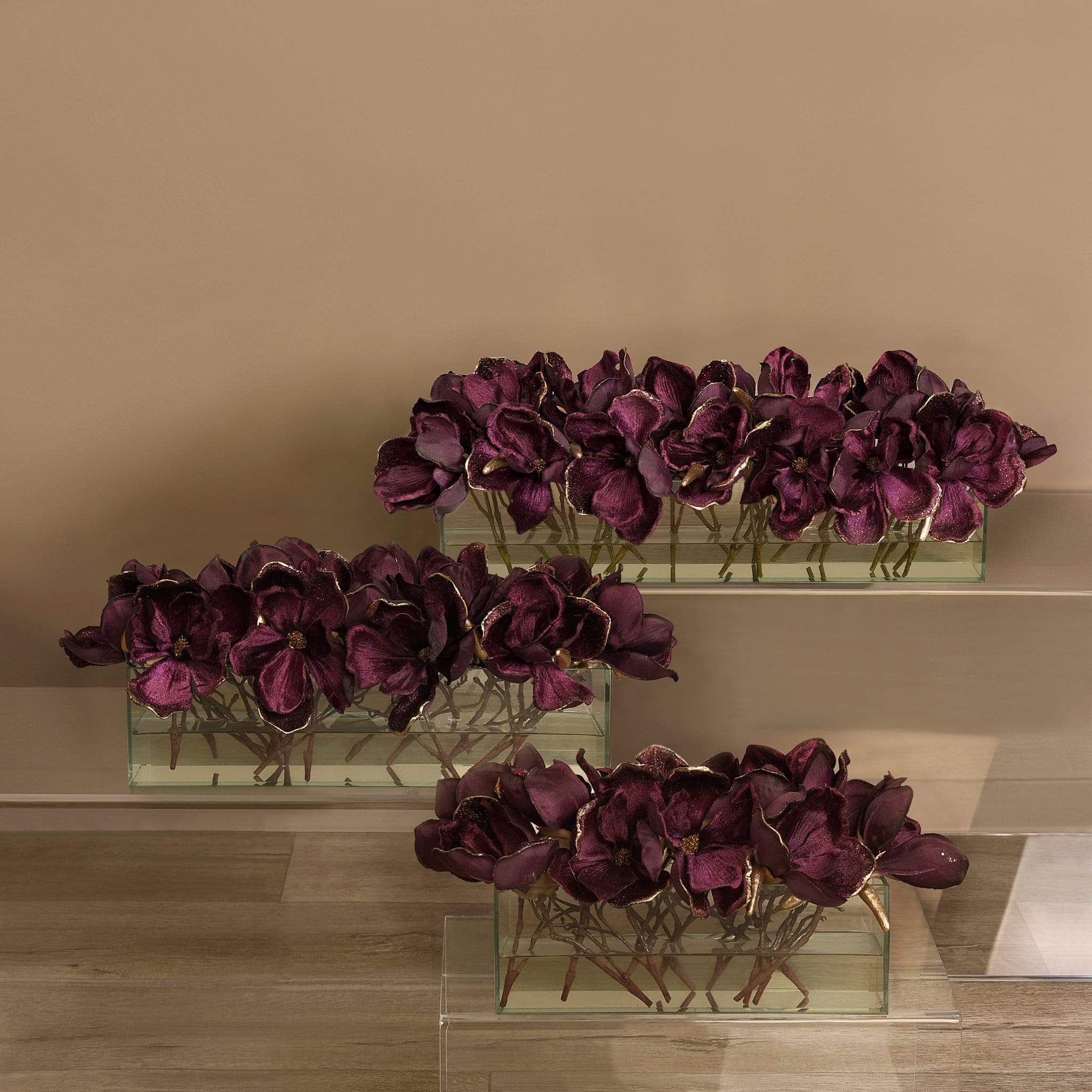 Velvet Magnolia in Glass Vase - Image 12