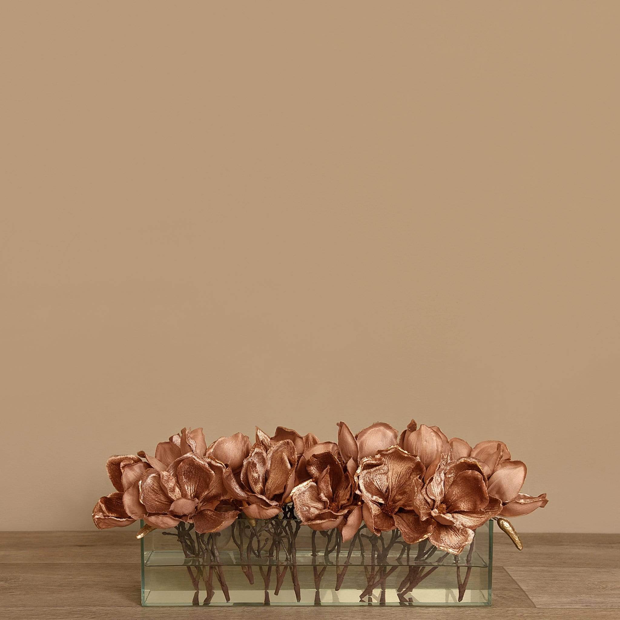 Velvet Magnolia in Glass Vase - Image 3