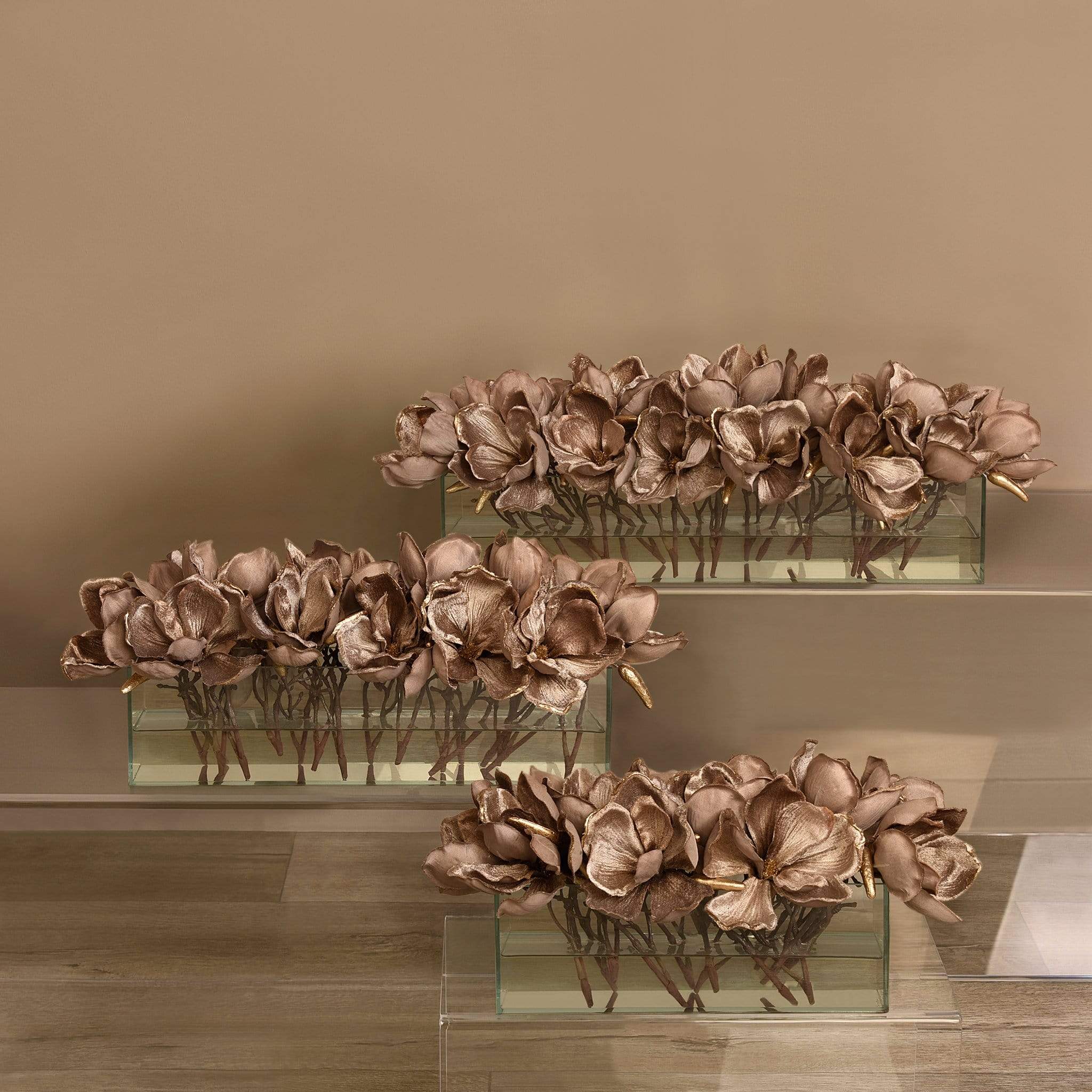Velvet Magnolia in Glass Vase - Image 8