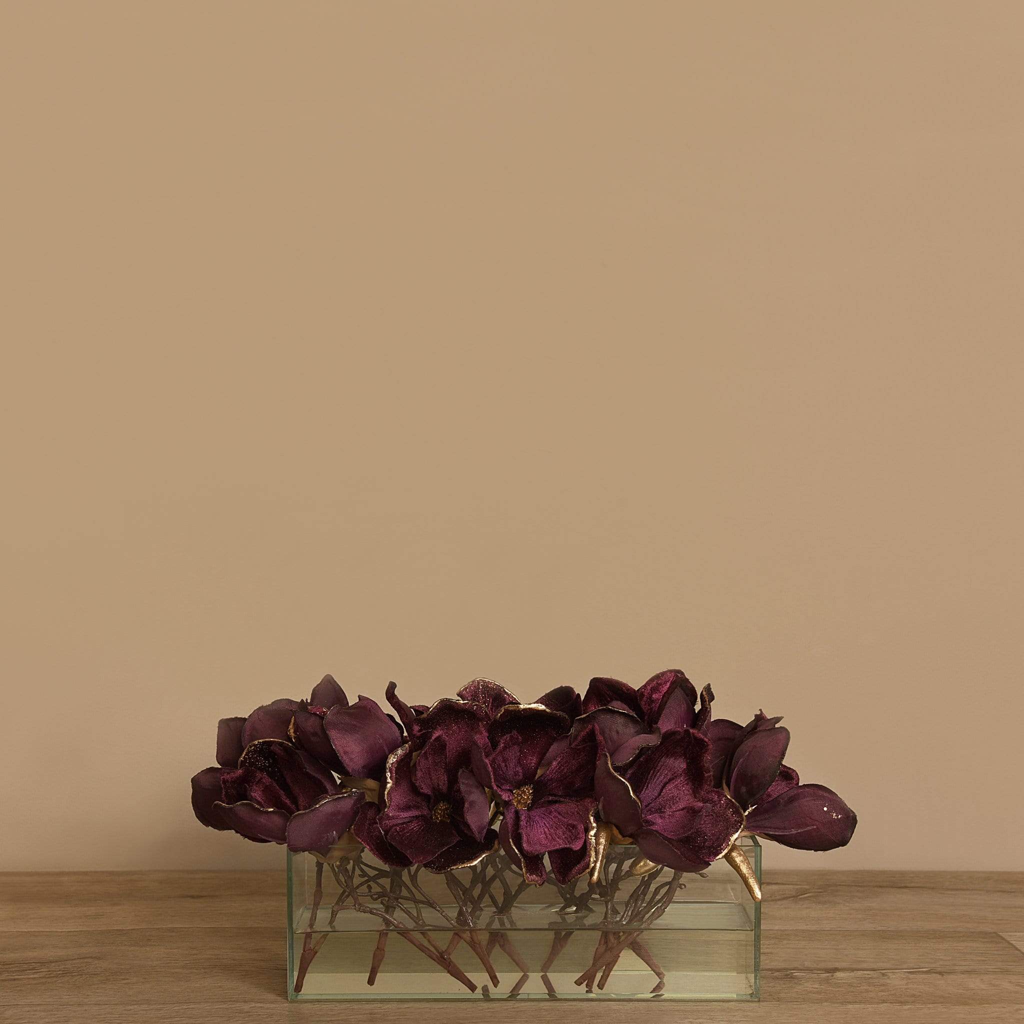 Velvet Magnolia in Glass Vase - Image 9